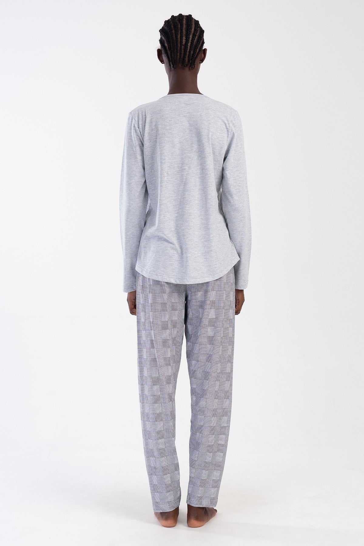 Woman Gray Supreme Big Size Pyjama Set