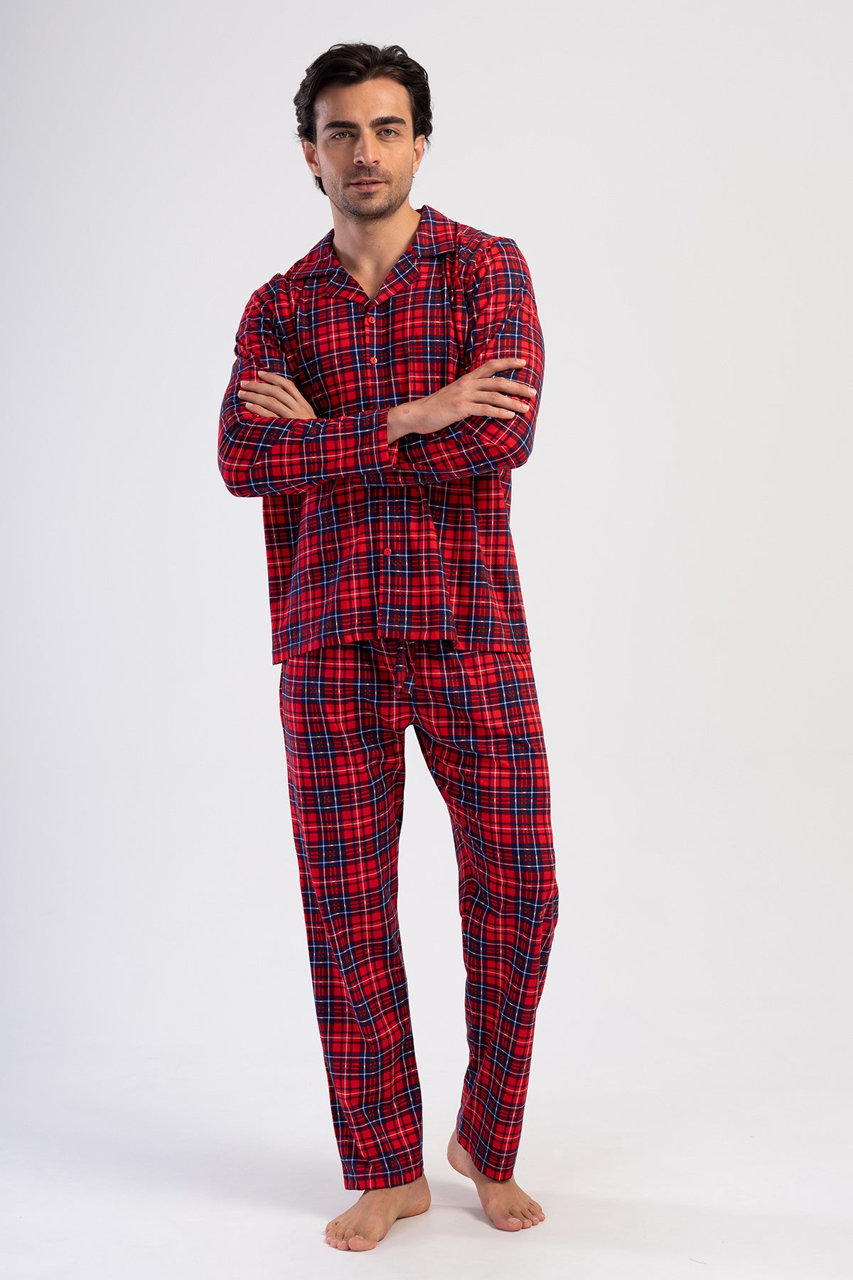 Man Supreme Red Plaid Pyjama Set