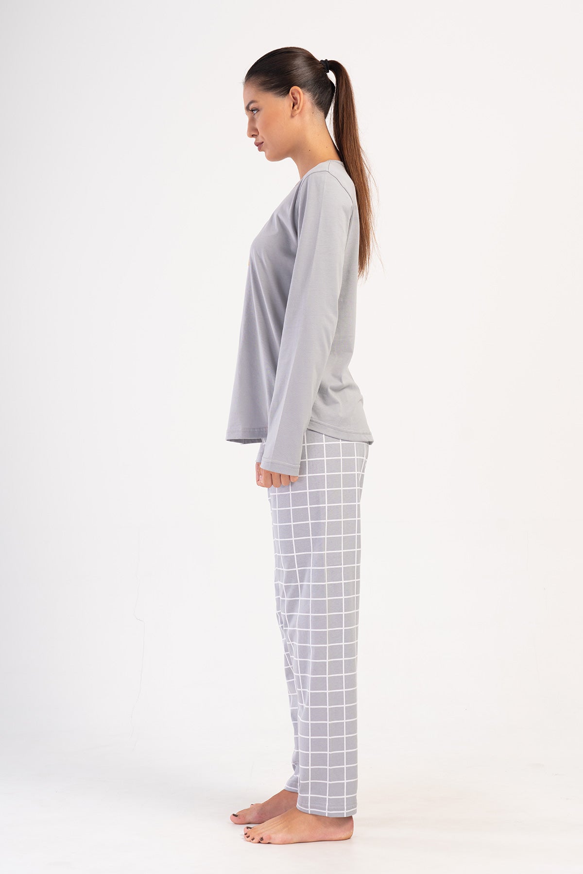Woman Stone Supreme O Neck Pyjama Set