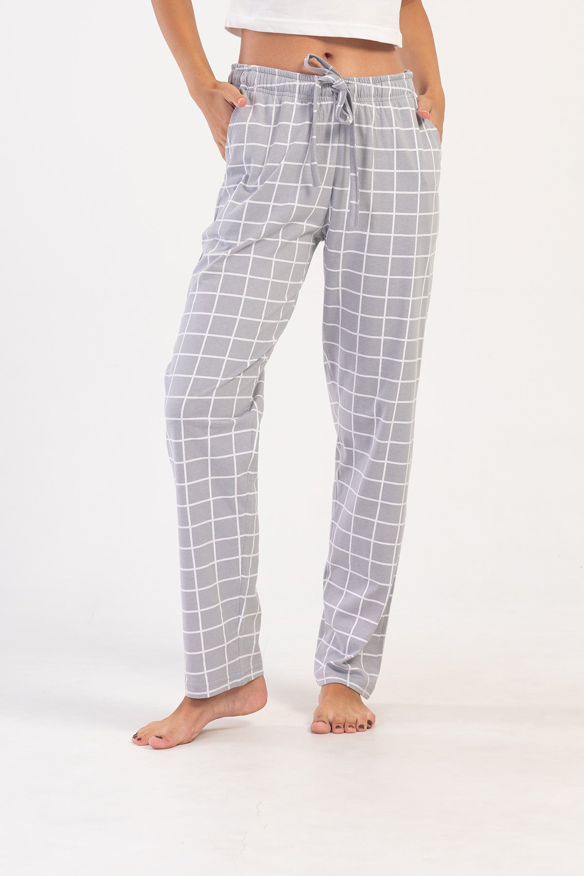 Woman Stone Plaid Pyjama Separate