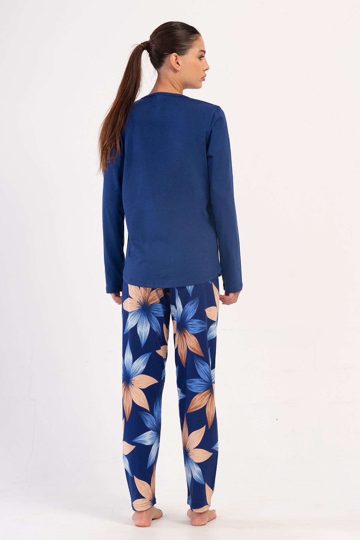 Woman Indigo Supreme Big Size O Neck Pyjama Set