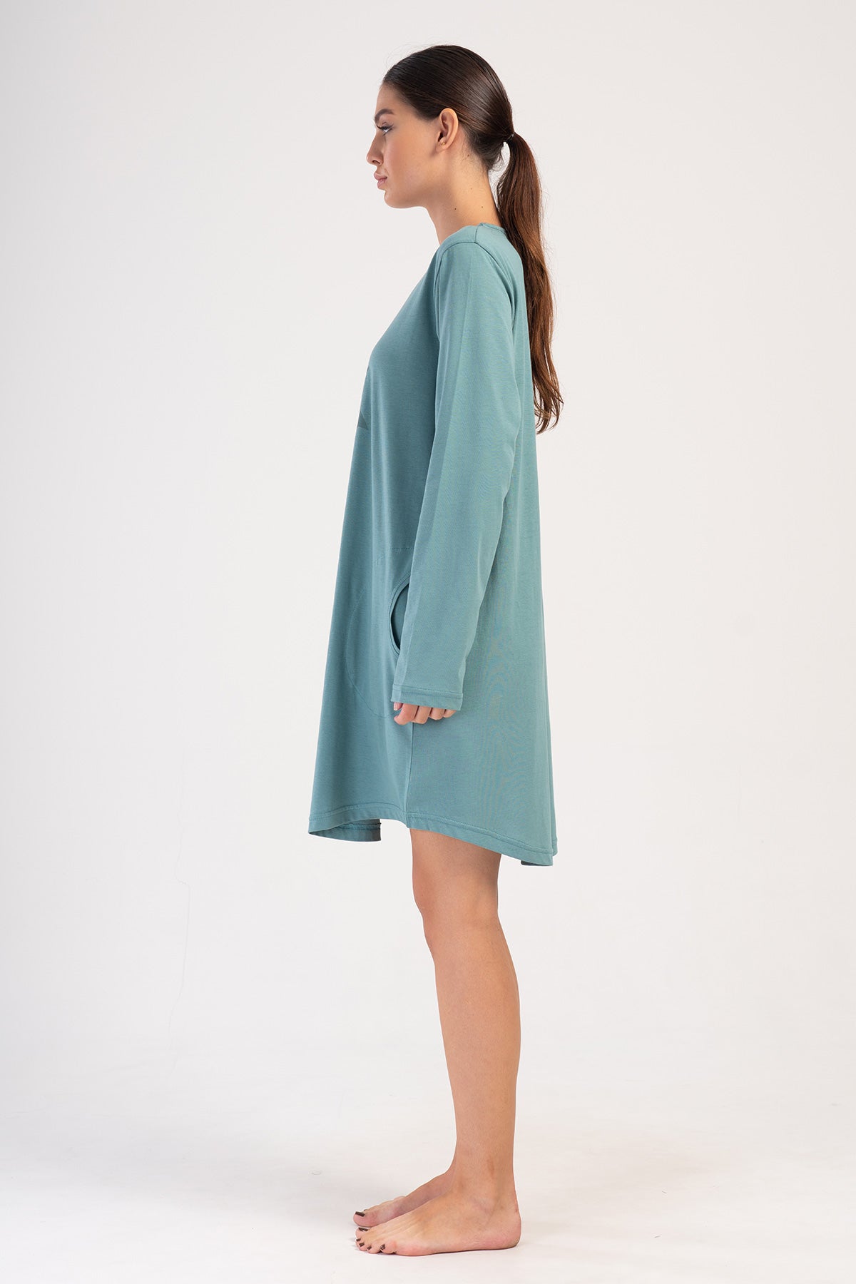 KADIN P.SUPREM BATTAL XXL O YAKA UZUN KOL ETEGI OVAL CEPLI TUNIK