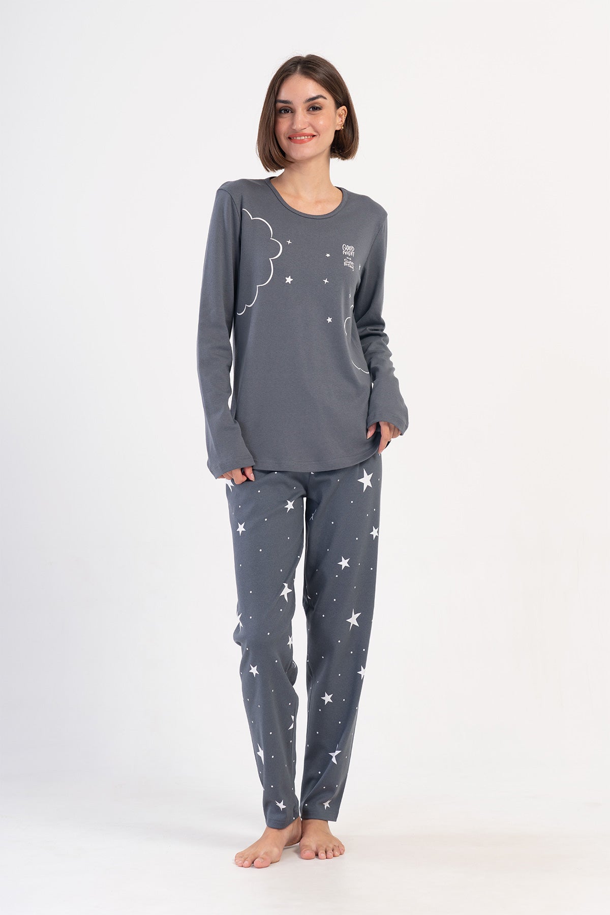 Woman Fume Big Size Interlock Pyjama Set