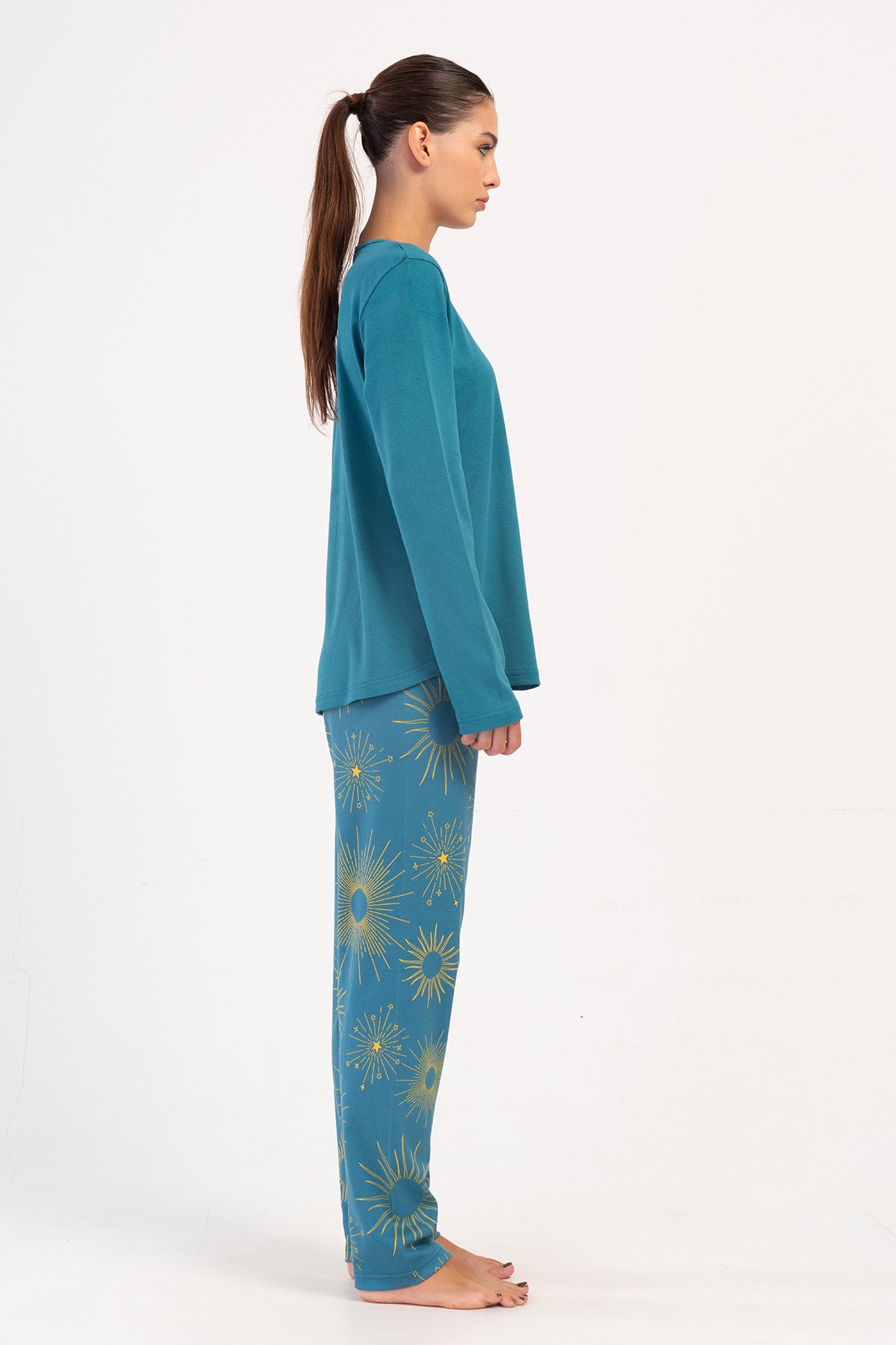 KADIN INTERLOK XXL O YAKA UZUN KOL ETEGI OVAL PIJAMA TAKIM