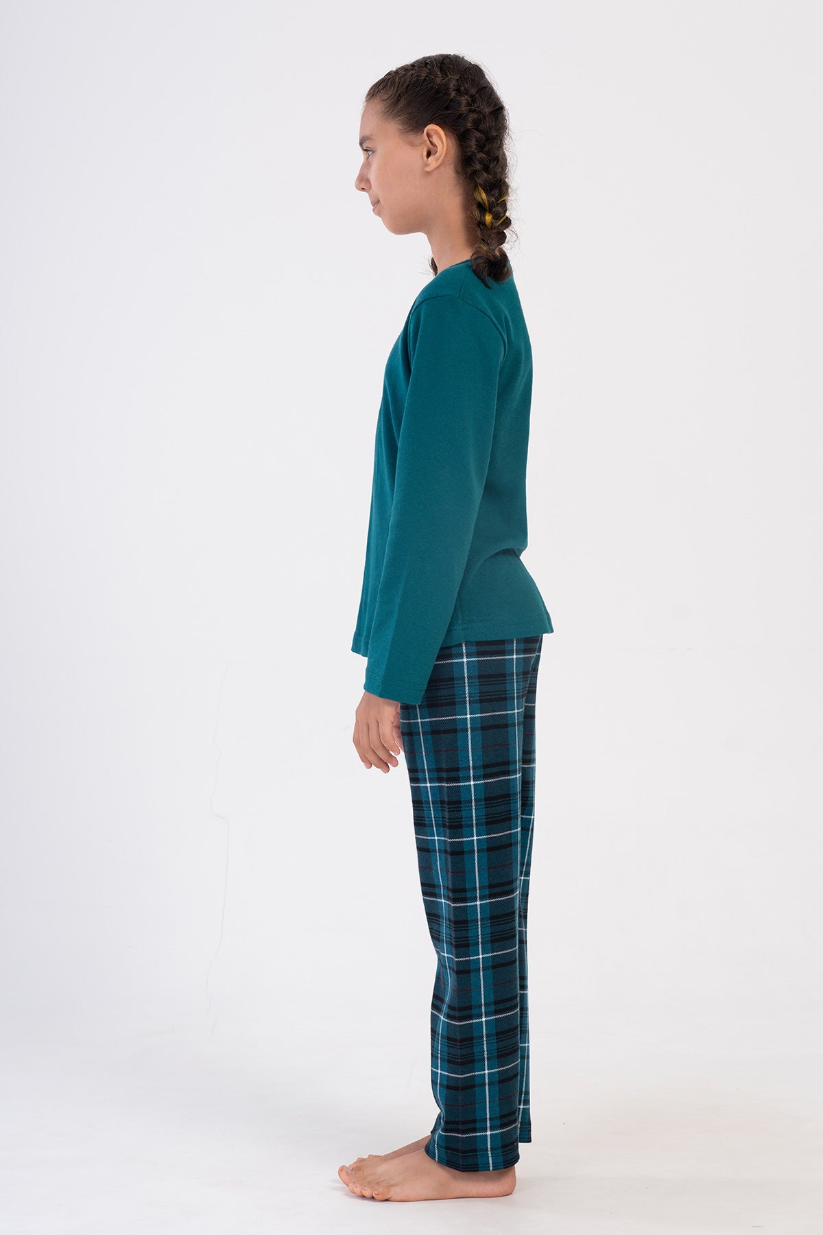 KIZ COCUK INTERLOK O YAKA UZUN KOL ETEGI OVAL PIJAMA TAKIM(7-8/13-14)