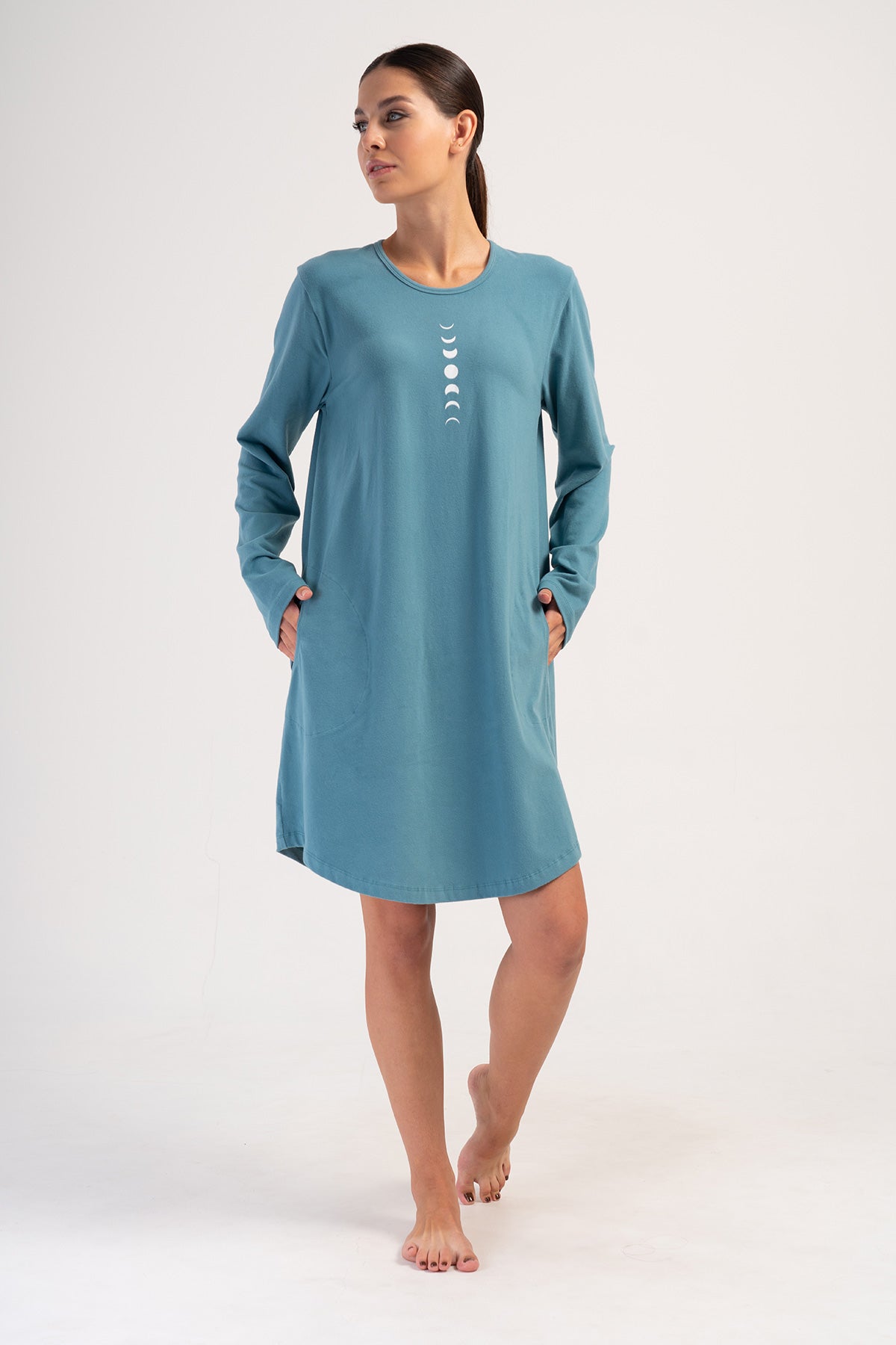 KADIN LYC SUPREM XXL O YAKA UZUN KOL ETEGI OVAL CEPLI TUNIK