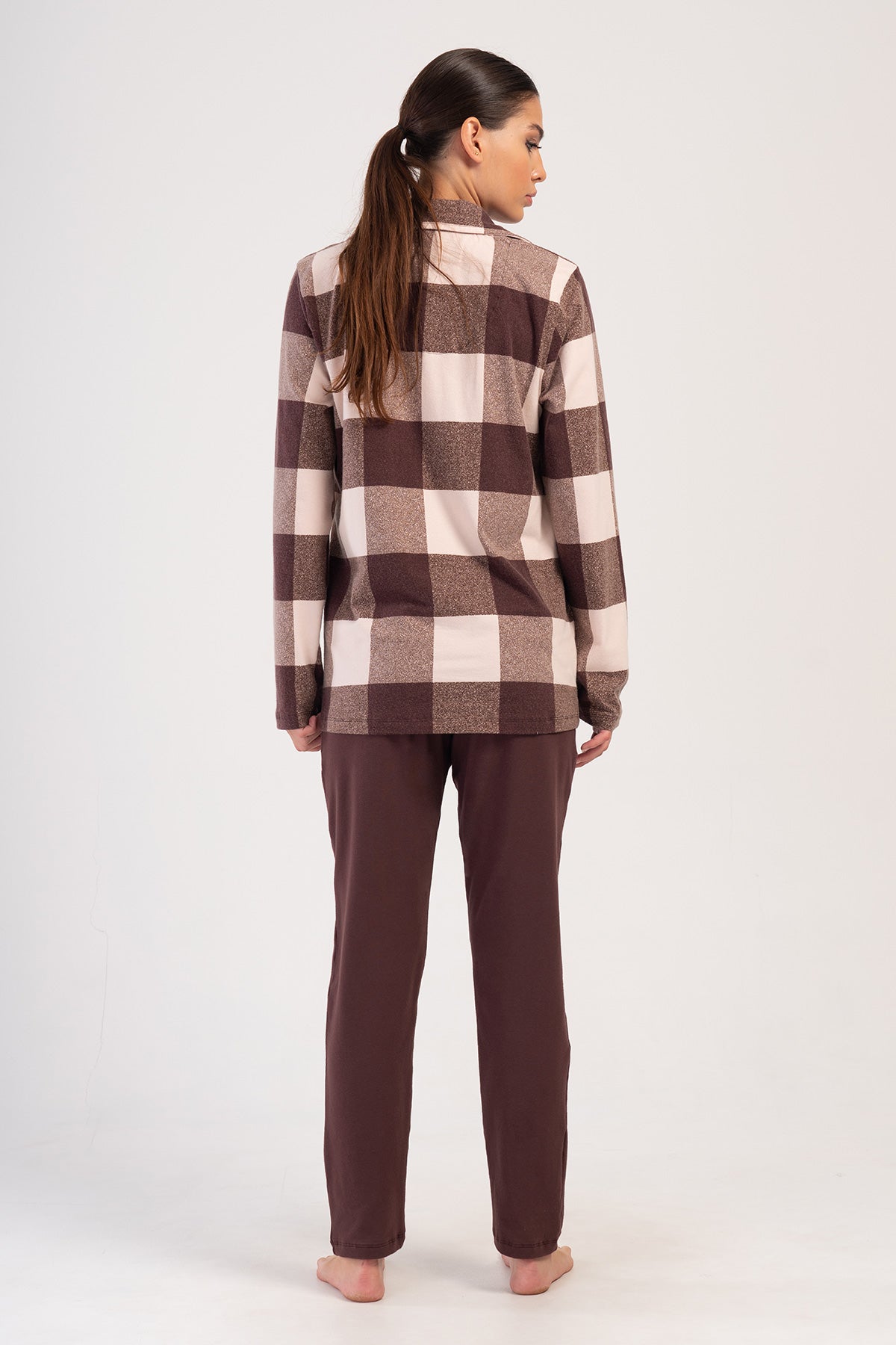 Woman Lycra Supreme Big Size Brown Pyjama Set