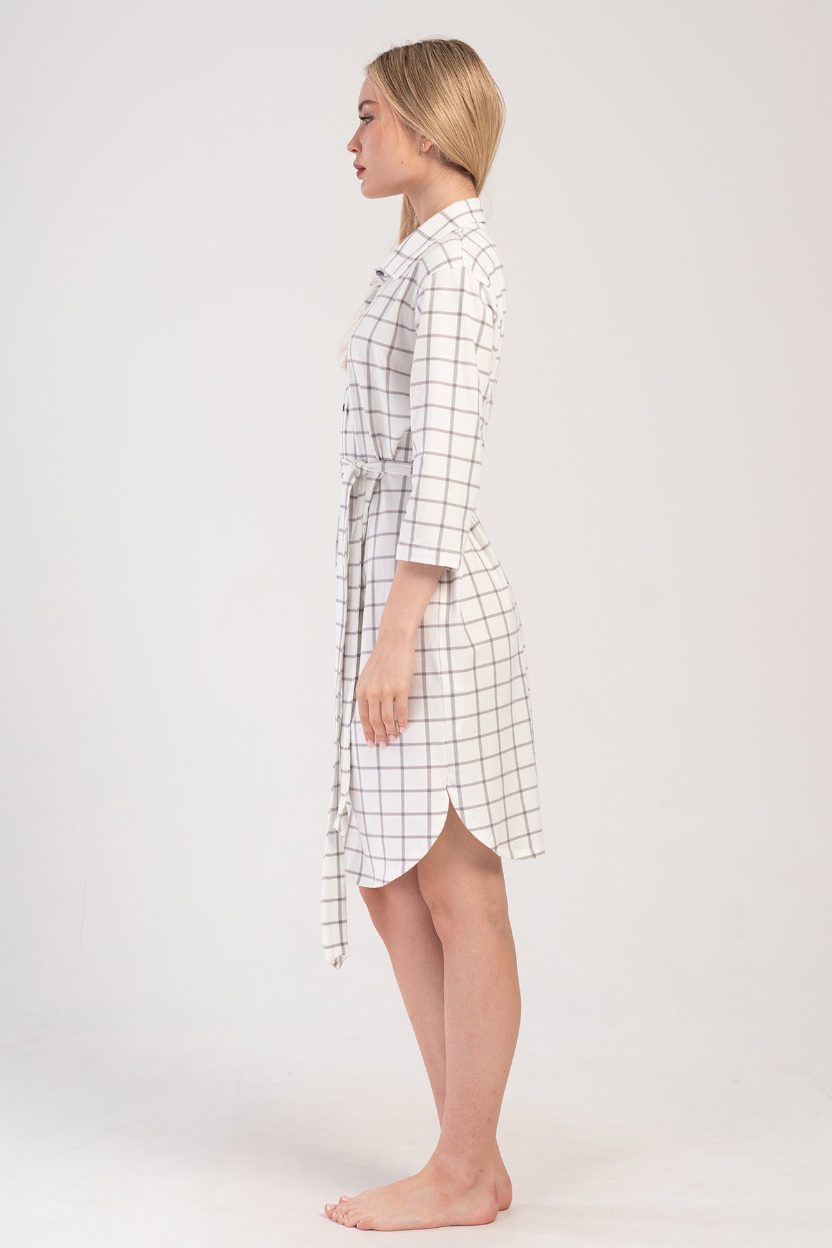 KADIN LYC SUPREM GOMLEK YAKA TAMAMI DUGMELI 3/4KOL ETEGI OVAL GOMLEK TUNIK