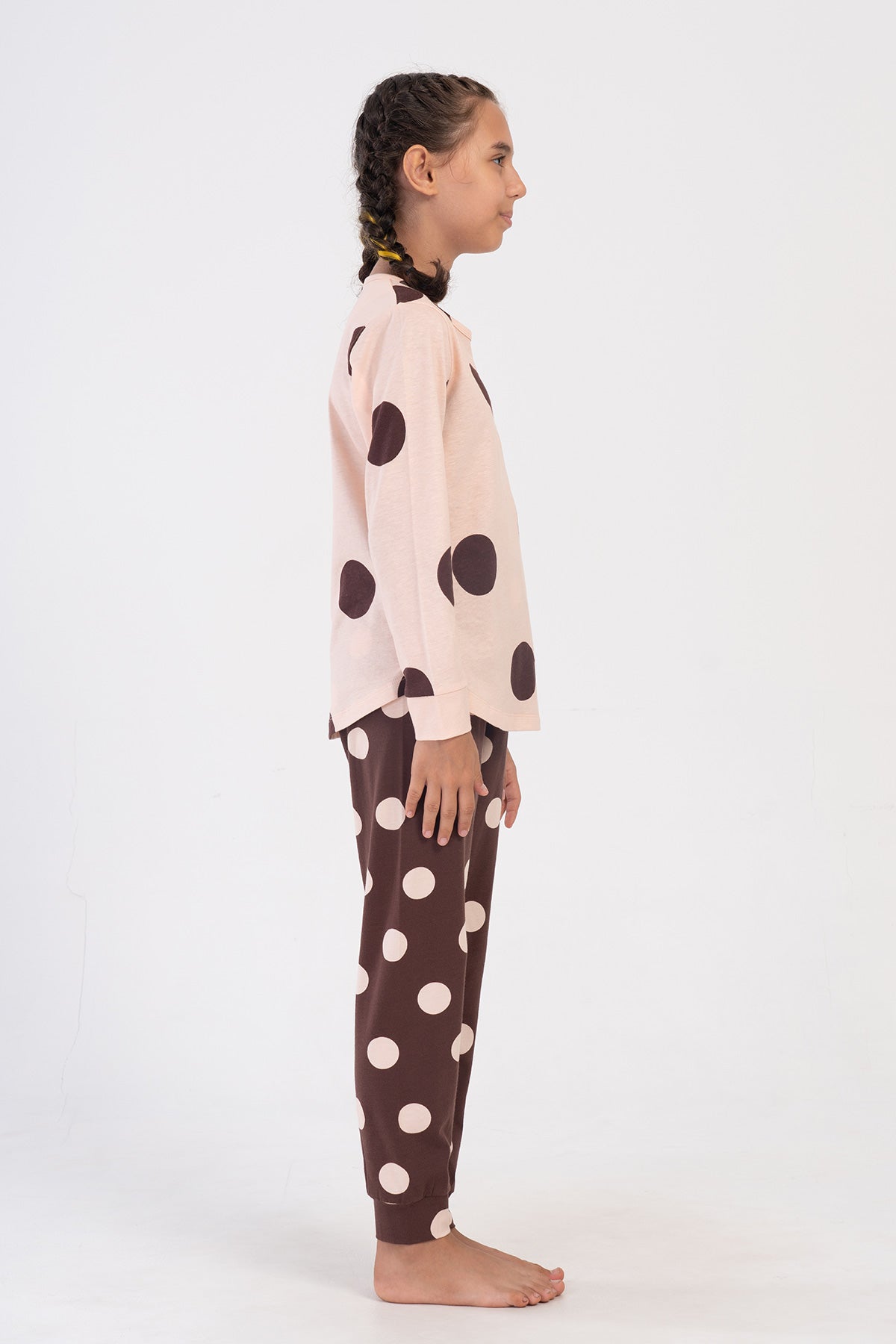 Kids' Girl Polka Lycra Supreme Pyjama Set