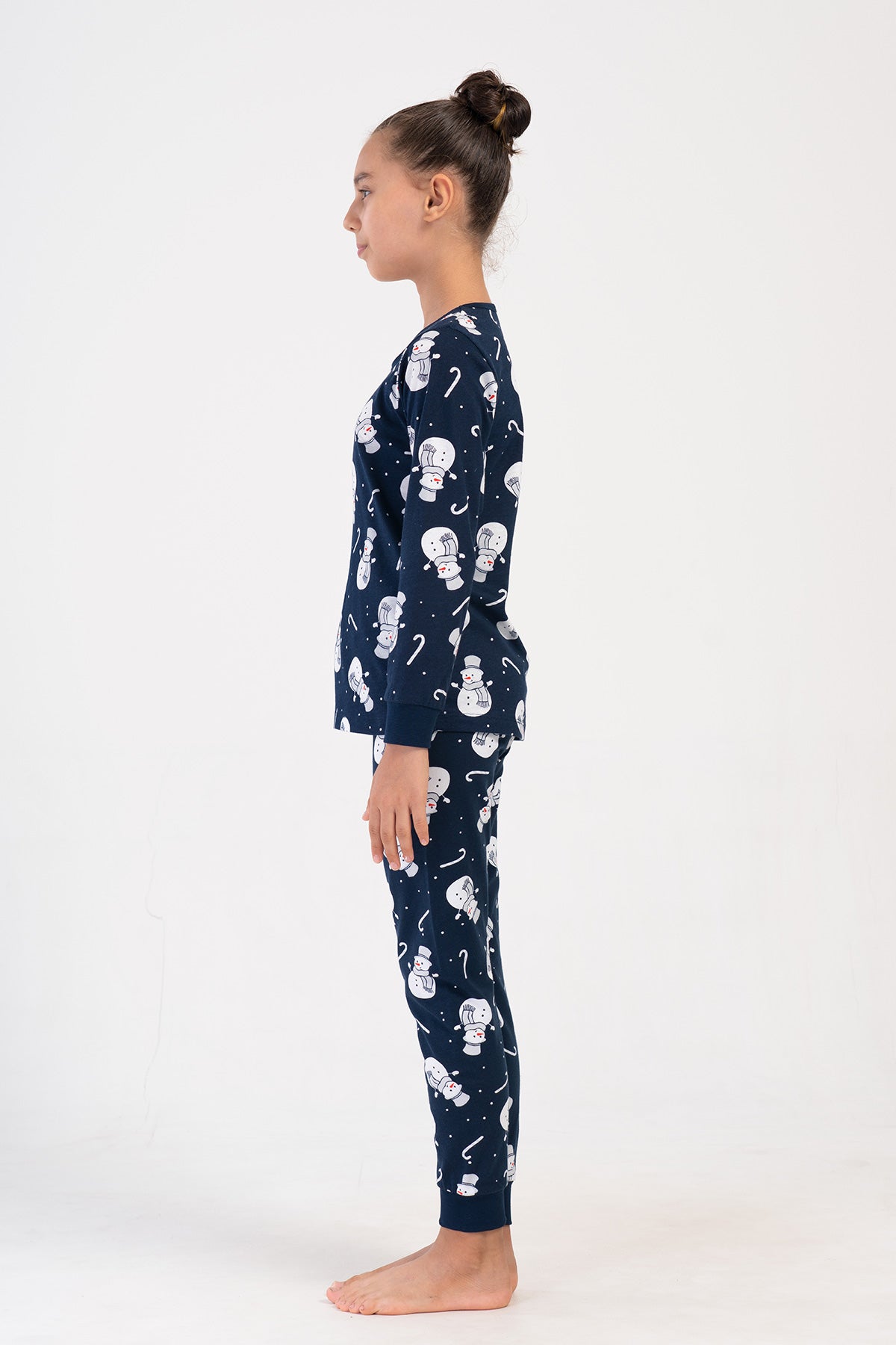 KIZ COCUK LYC SUPREM O YAKA UZUN KOL MANSETLI FIYONKLU TAYT PIJAMA TAKIM(7-8/13-14)