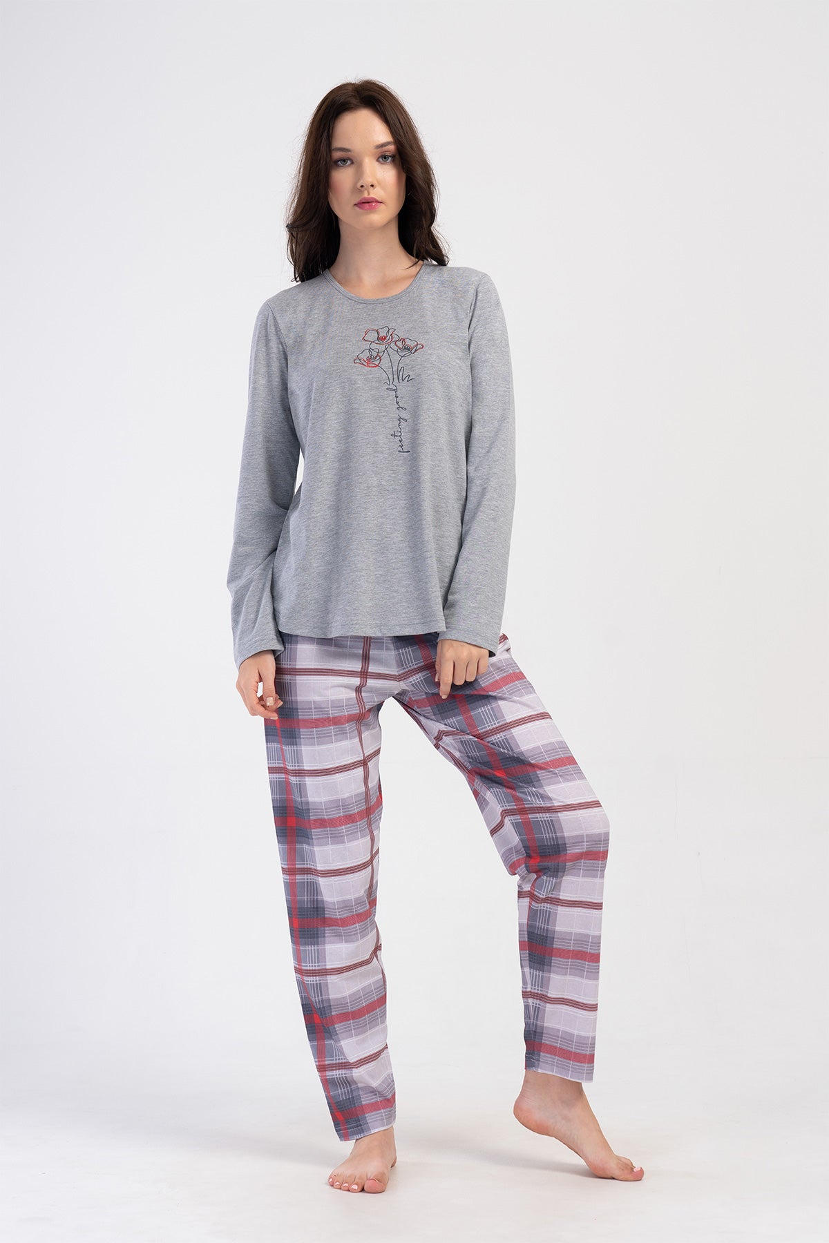 Woman Melange Supreme Long Sleeve Pyjama Set