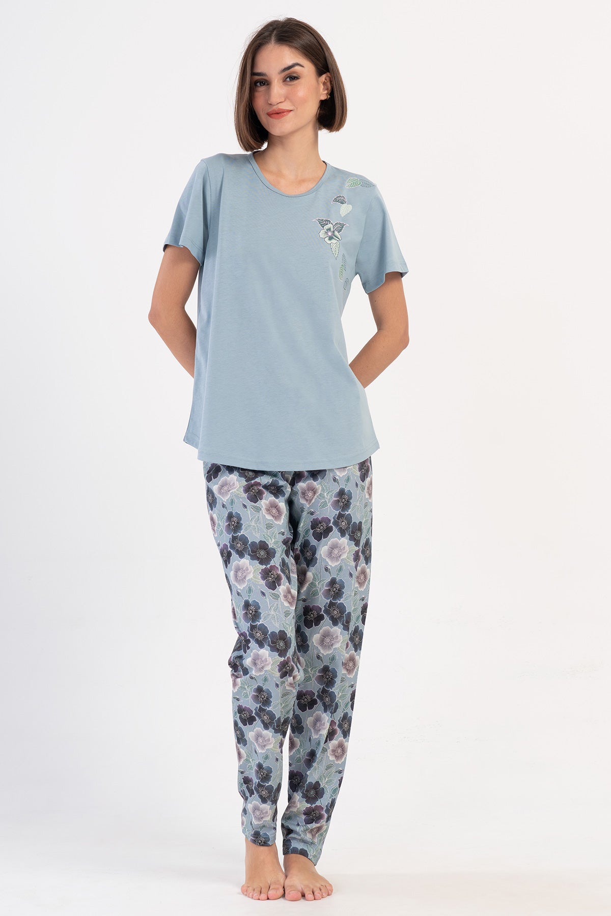 Woman Supreme Silver Big Size Pyjama Set