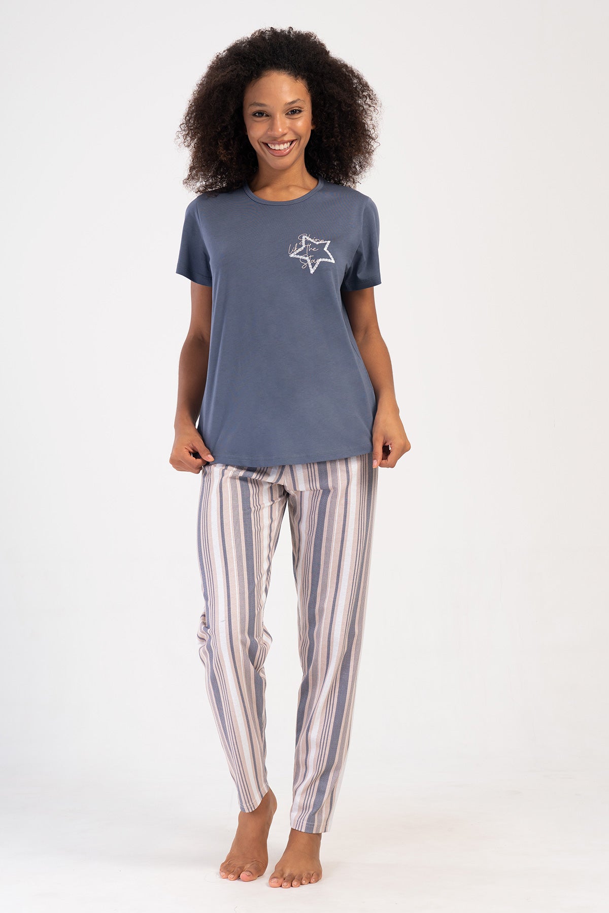 Woman Supreme Big Size Mesta O Neck Pyjama Set