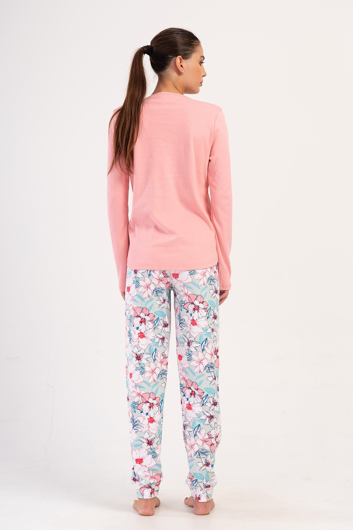 Woman Natalie Interlock Buttoned O Neck Pyjama Set