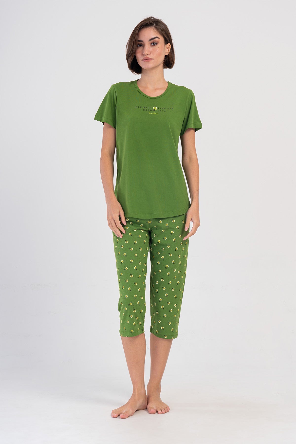Woman Supreme Bright Green Capri Set