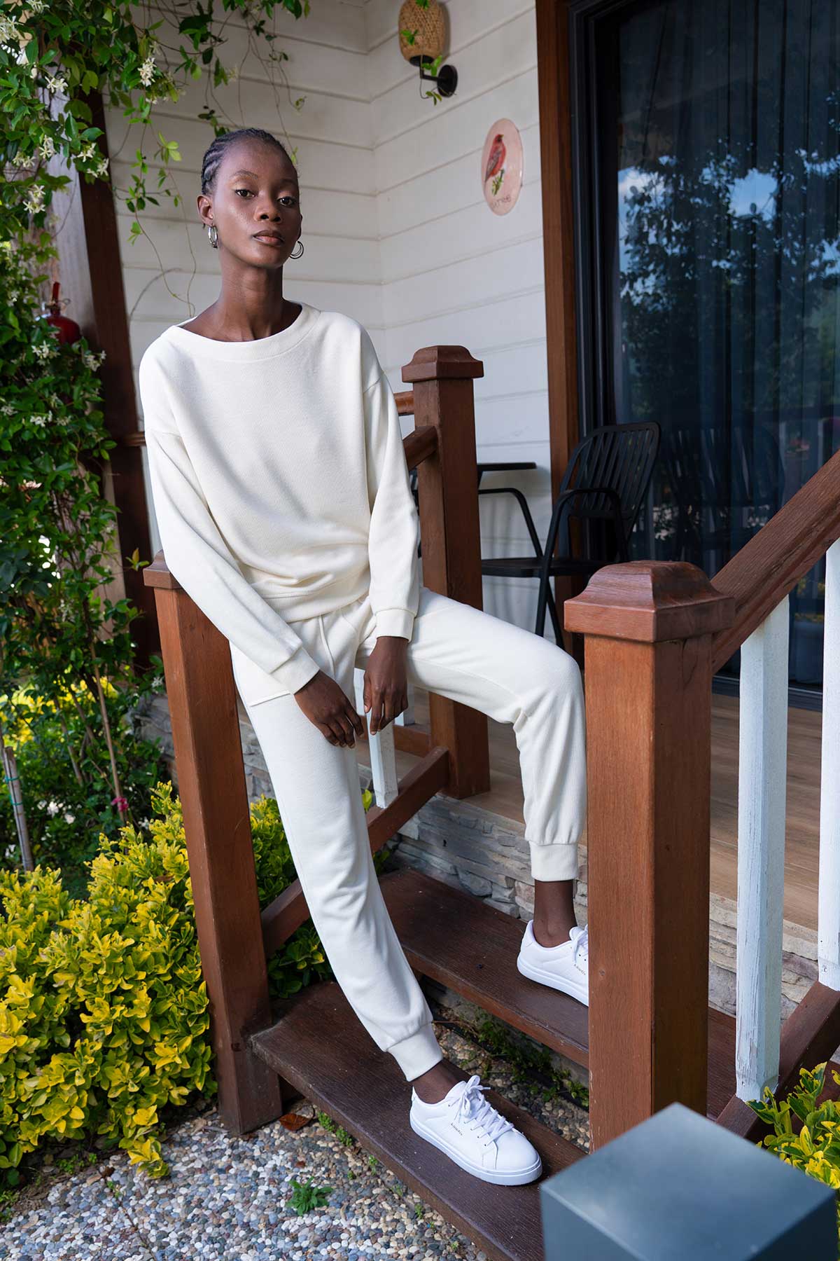 KADIN LYC POLYVISCON SELANIK KAYIK YAKA DUSUK OMUZLU UZUN KOL MANSETLI CEPLI PANTOLON TAKIM