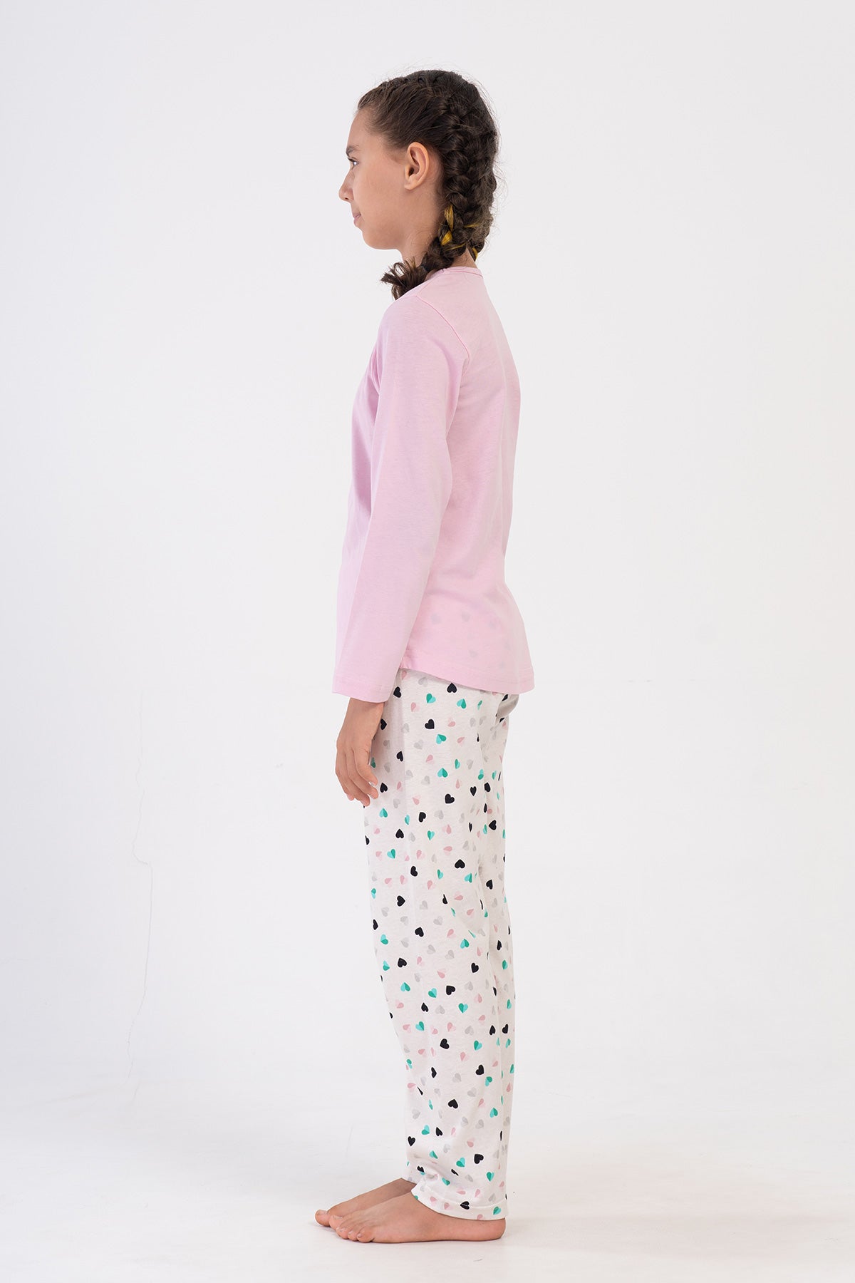 KIZ COCUK P.SUPREM O YAKA UZUN KOL ETEGI OVAL PIJAMA TAKIM(9-10/15-16)