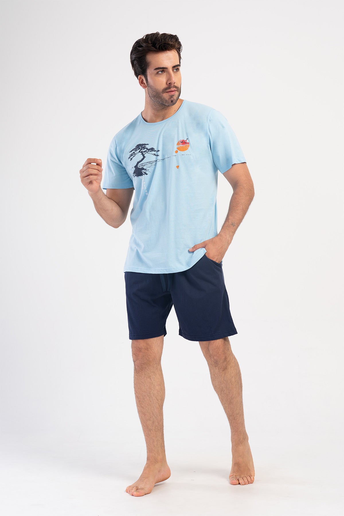 Man Supreme Refty O Neck Short Sleeve Short Set