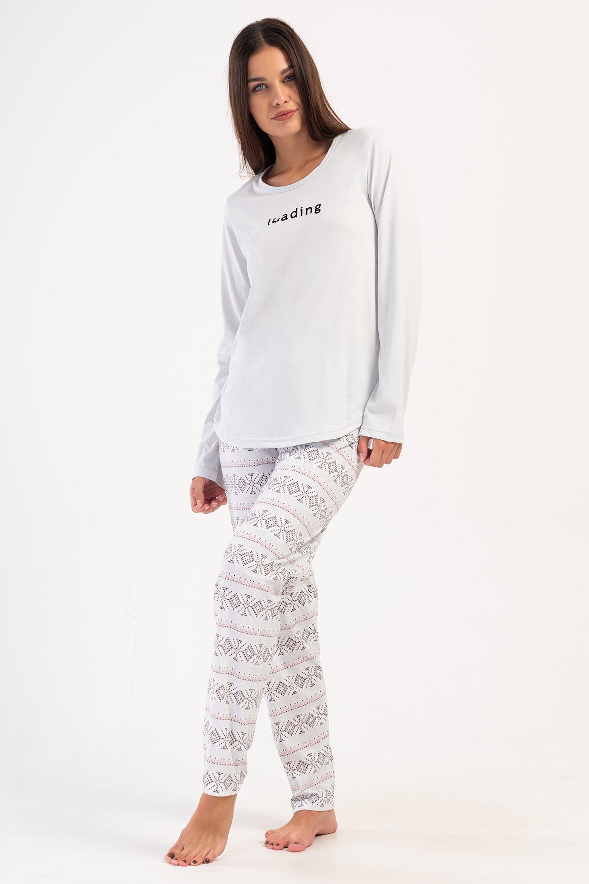 KADIN P.SUPREM O YAKA UZUN KOL ETEGI OVAL PIJAMA TAKIM