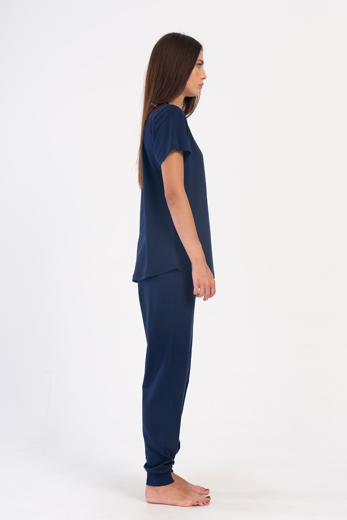 Woman Supreme Navy Blue Big Size Pyjama Set