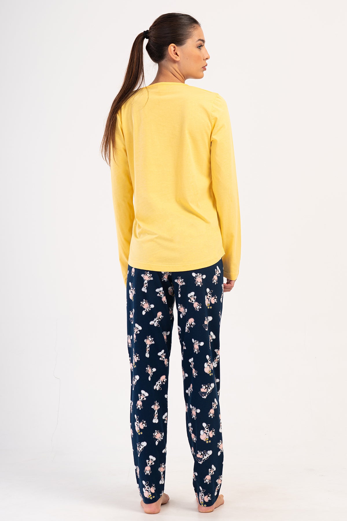 KADIN P.SUPREM O YAKA UZUN KOL ETEGI OVAL PIJAMA TAKIM