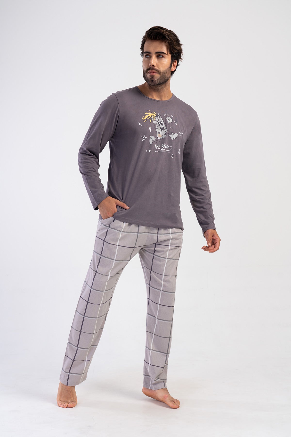 Man Anthracite Supreme O Neck Long Sleeve Pyjama Set