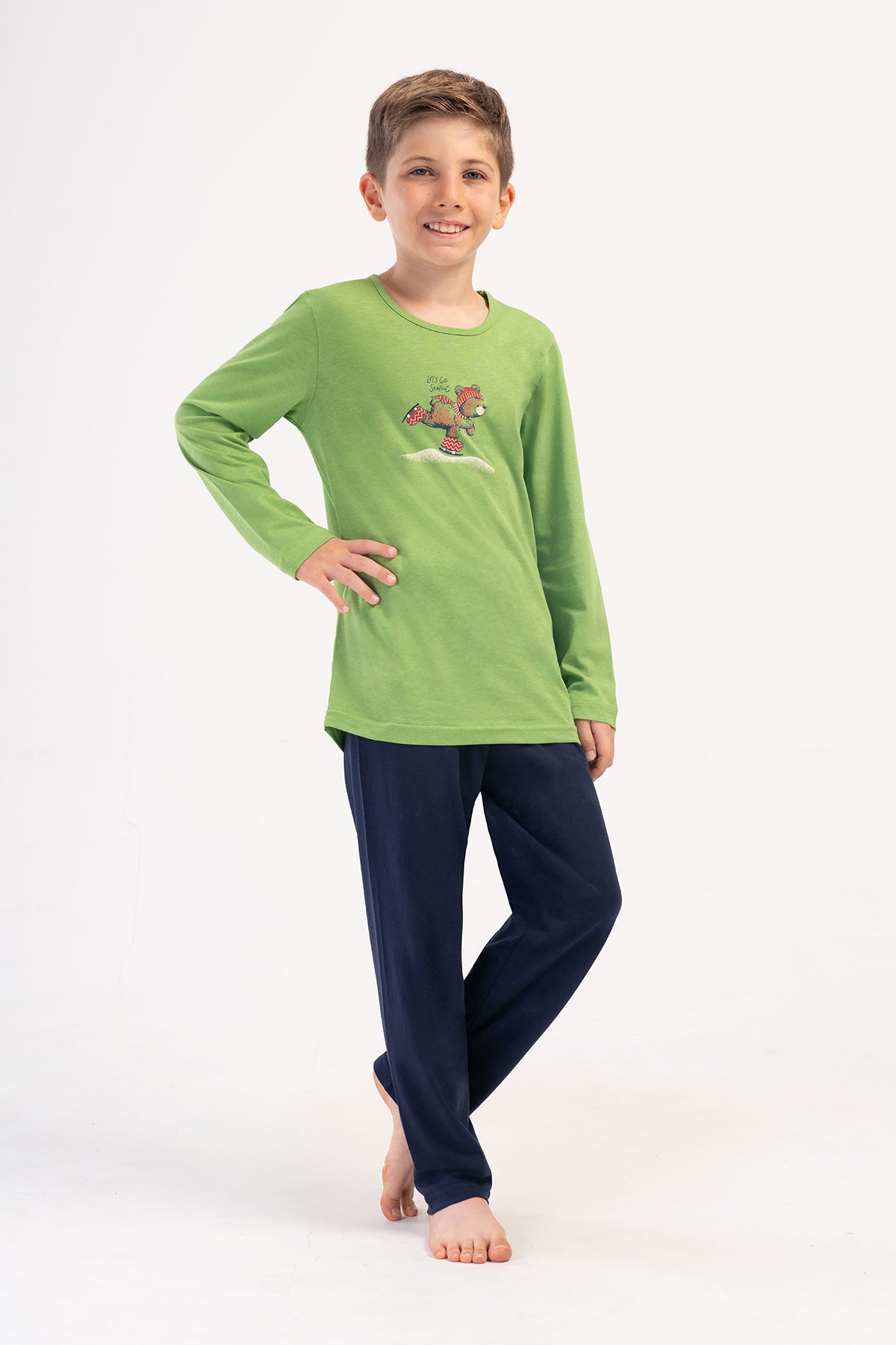 ERKEK COCUK P.SUPREM O YAKA UZUN KOL PIJAMA TAKIM(3-4/7-8)