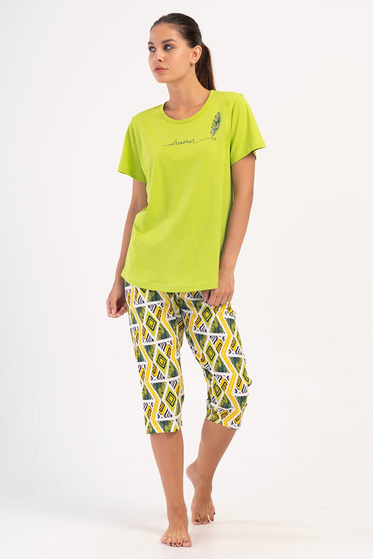 Woman Supreme Big Size Neon Capri Set