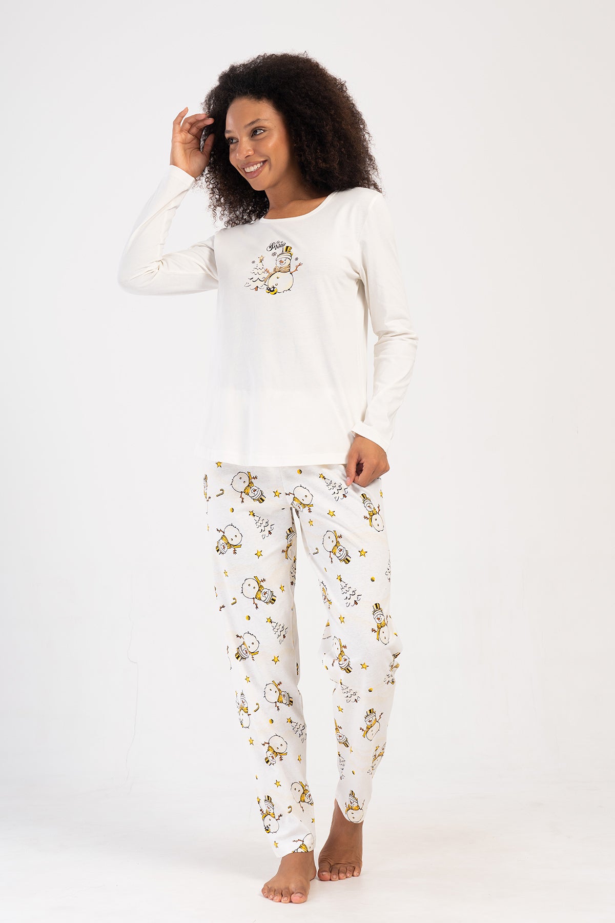 KADIN P.SUPREM O YAKA UZUN KOL ETEGI OVAL PIJAMA TAKIM
