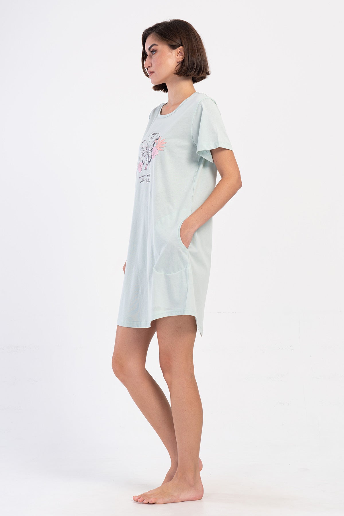 KADIN P.SUPREM XXL O YAKA KISA KOL ETEGI OVAL CEPLI TUNIK