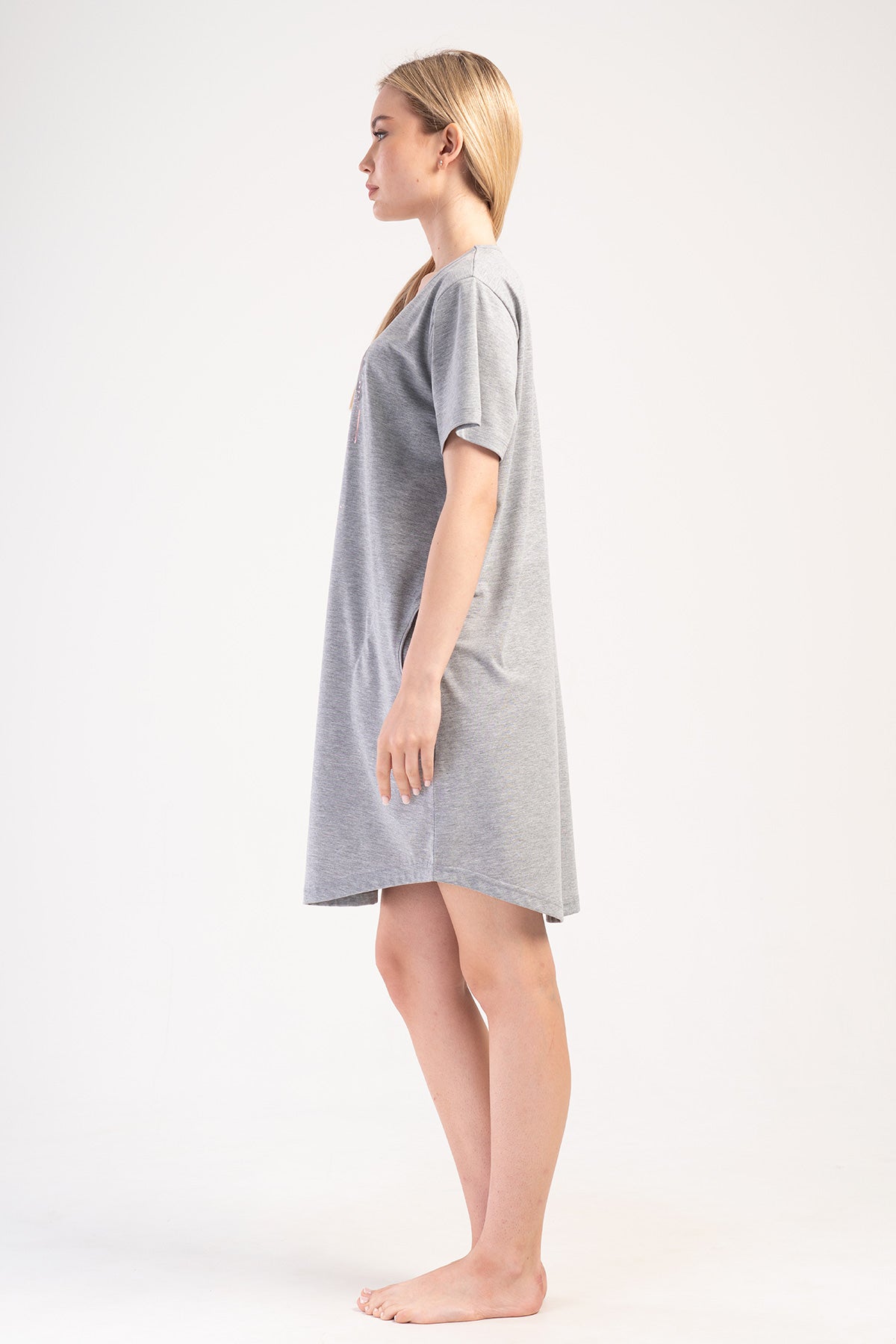 KADIN P.SUPREM XXL O YAKA KISA KOL ETEGI OVAL CEPLI TUNIK