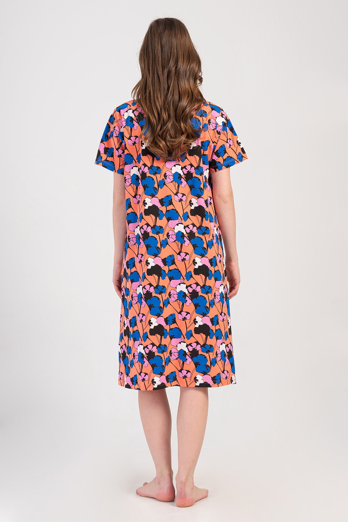 KADIN P.SUPREM XXL KISA KOL FERMUARLI CEPLI EV ELBISESI