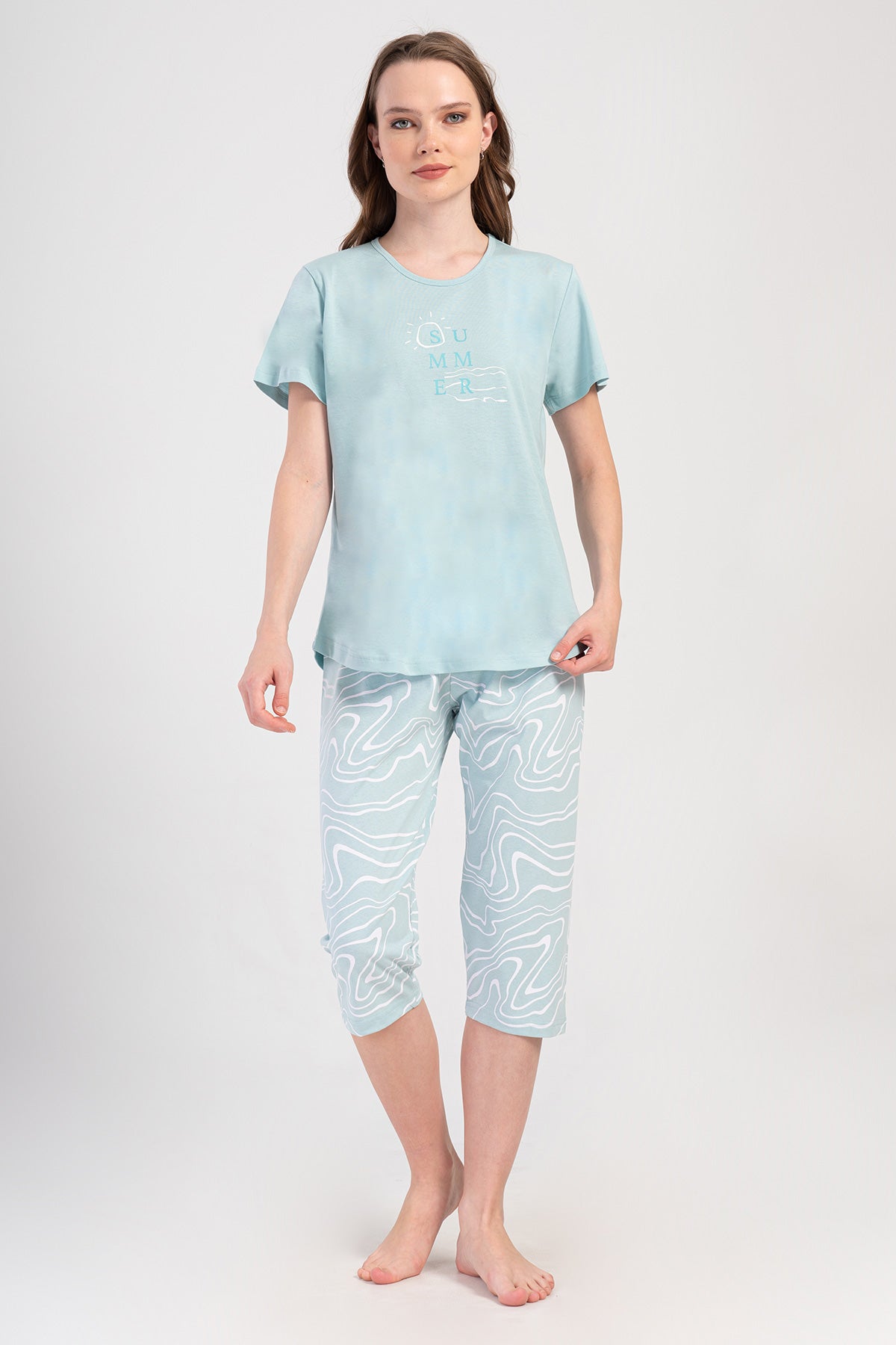 Woman Supreme Big Size Sea Star Capri Set