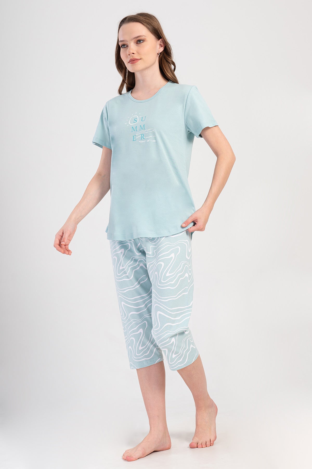 Woman Supreme Big Size Sea Star Capri Set