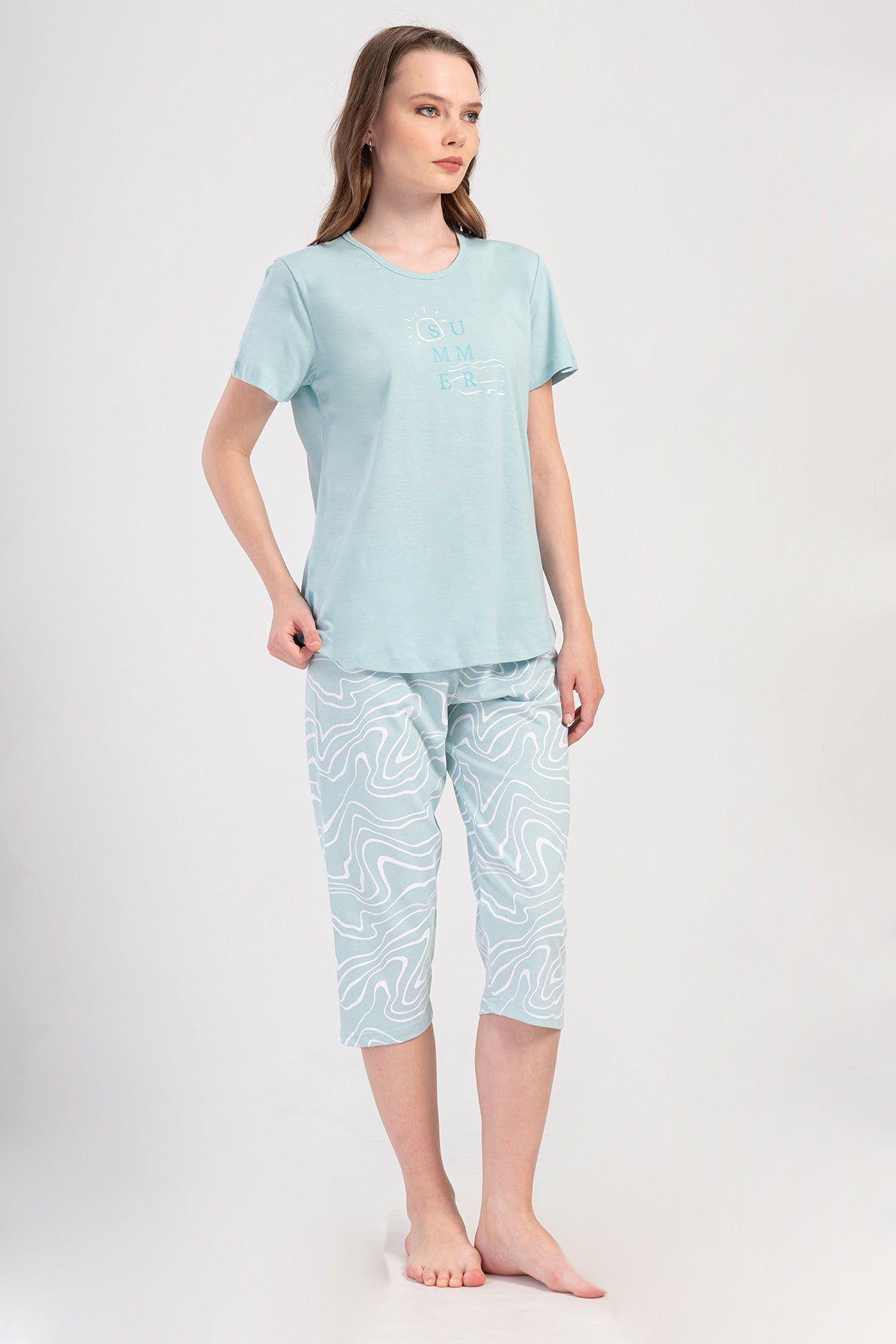 Woman Supreme Big Size Sea Star Capri Set