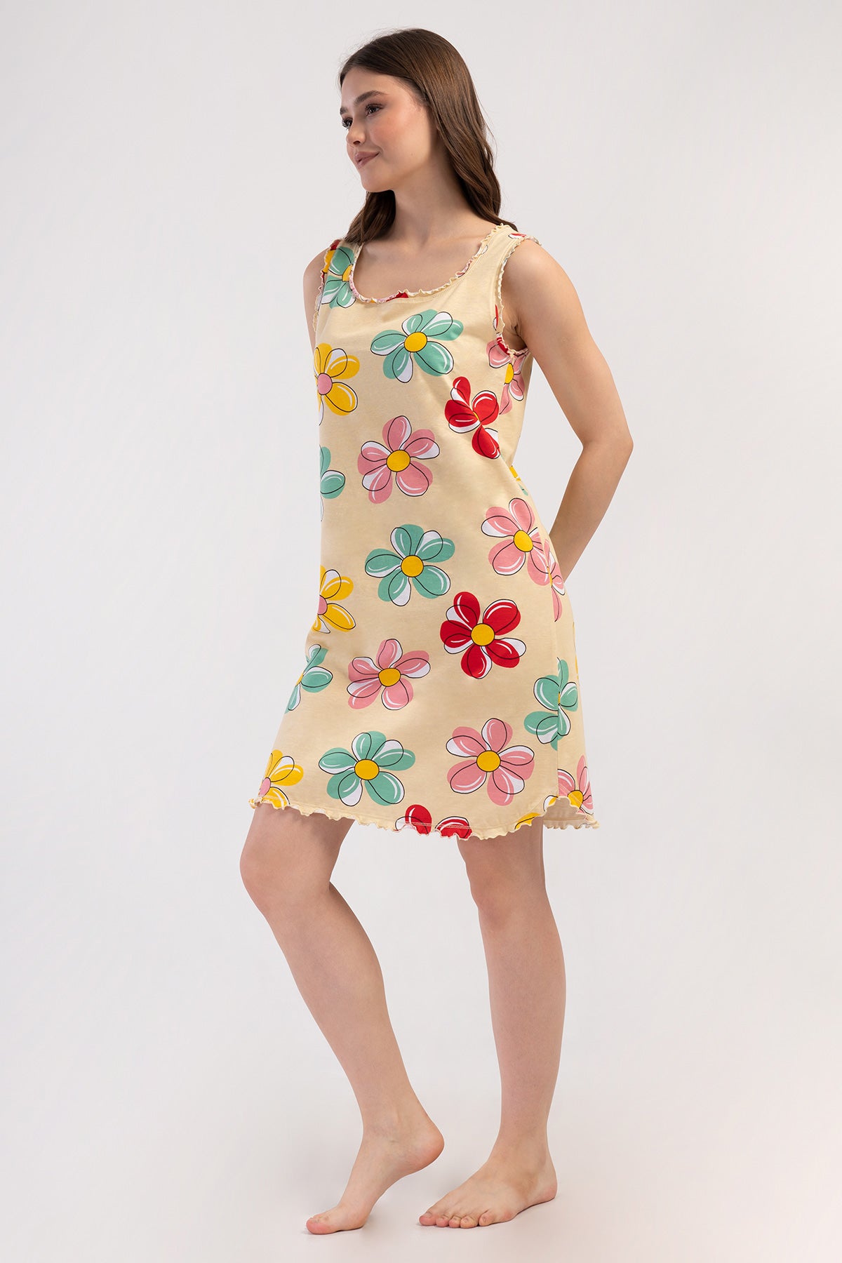 KADIN P.SUPREM O YAKA GENIS ASKILI BIBILALI ETEGI OVAL TUNIK