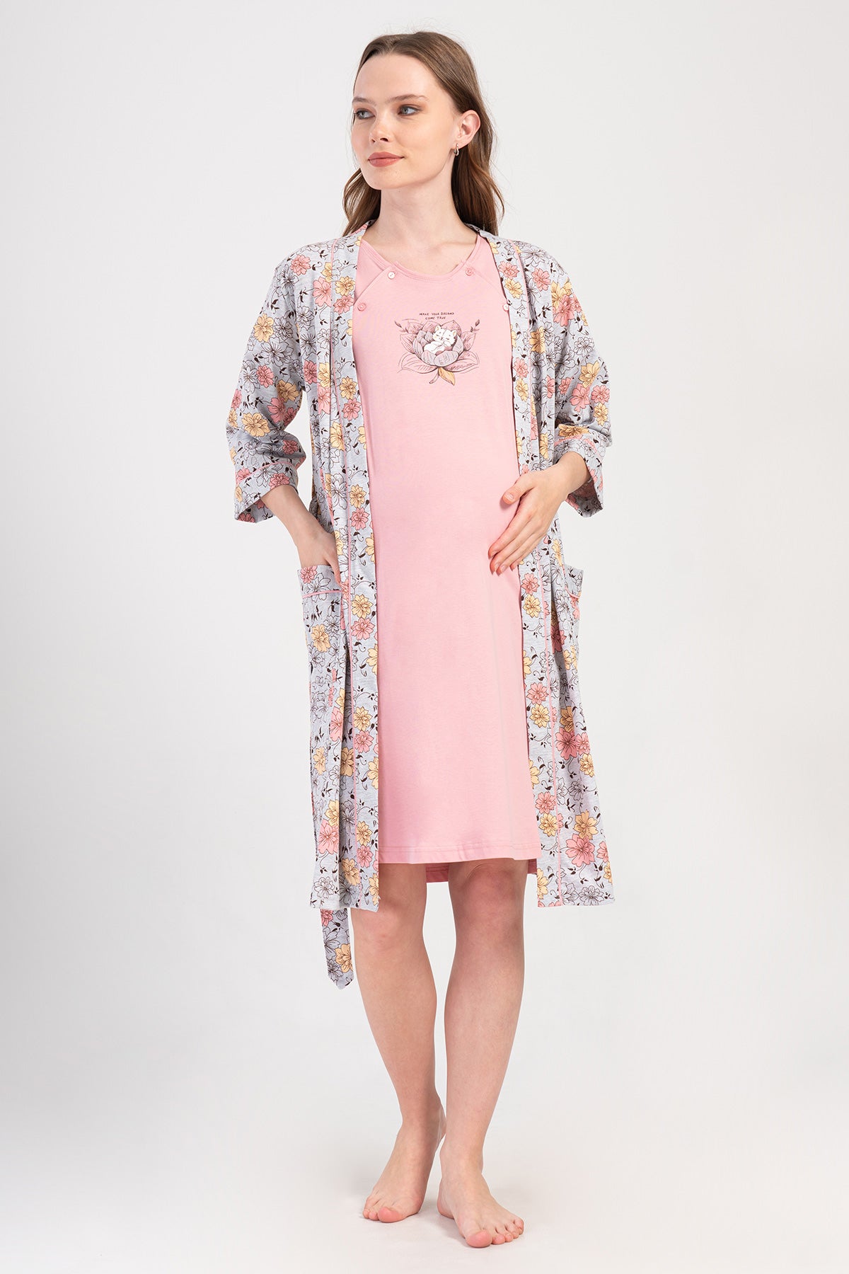 Woman Supreme Voba Pregnant Dressing Gown Set