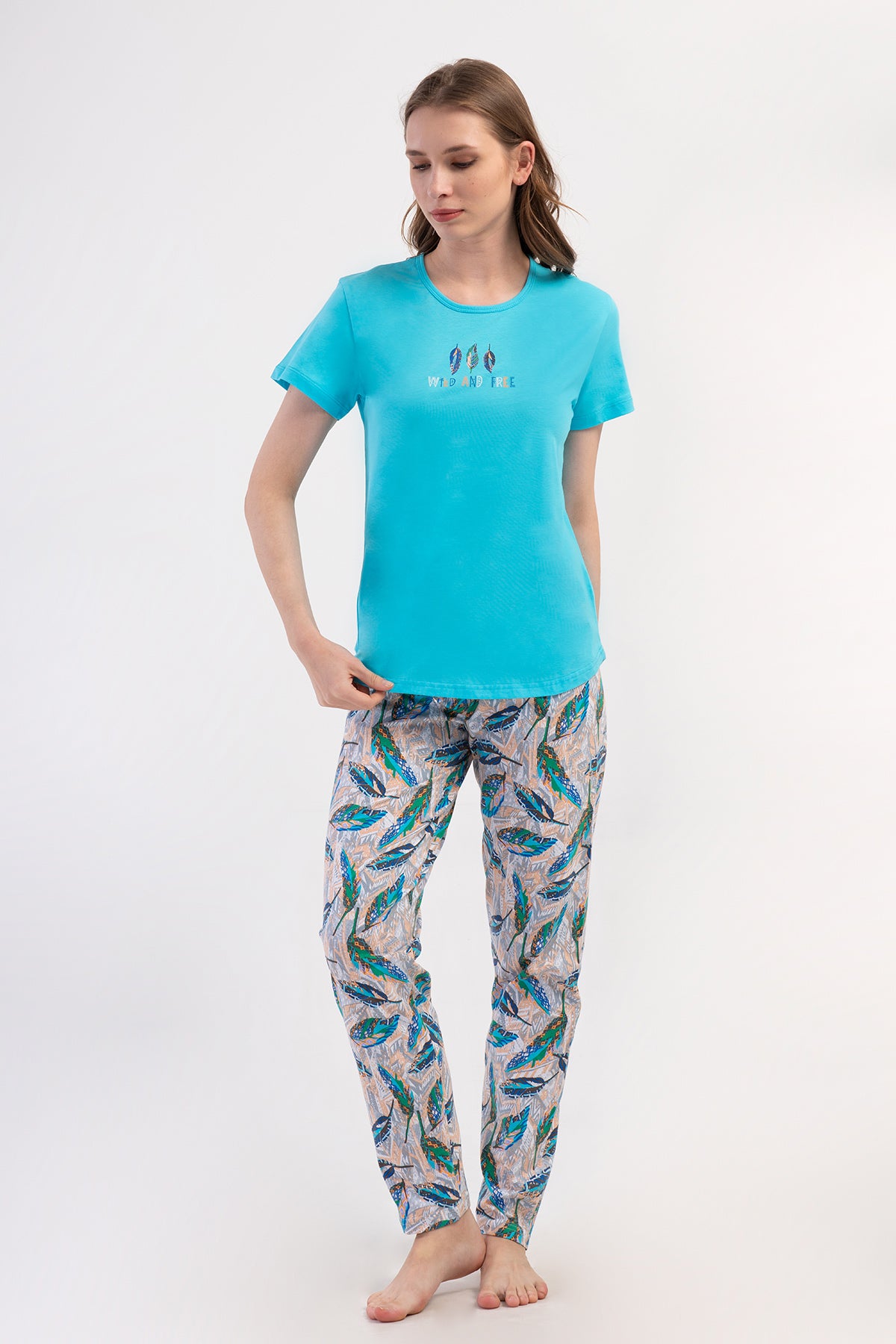 KADIN P.SUPREM O YAKA KISA KOL ETEGI OVAL PIJAMA TAKIM