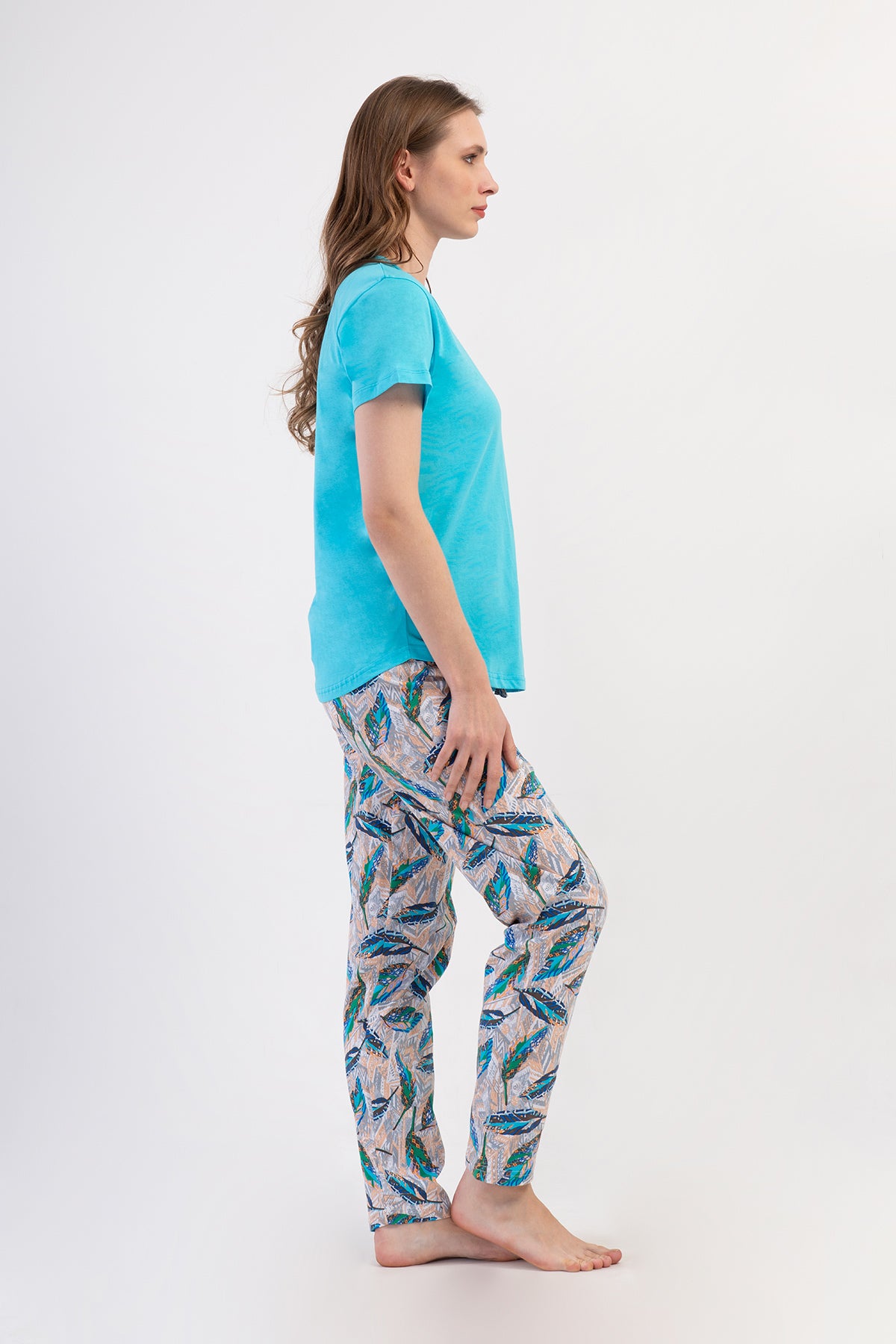 KADIN P.SUPREM O YAKA KISA KOL ETEGI OVAL PIJAMA TAKIM