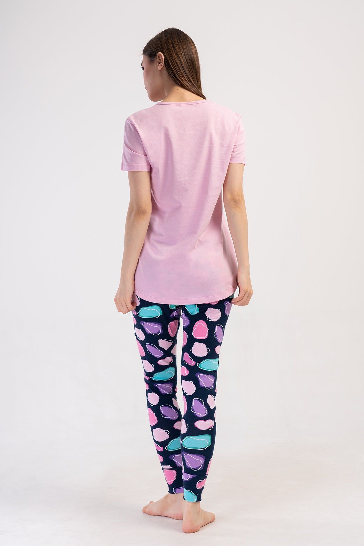 KADIN LYC SUPREM O YAKA KISA KOL BLUZU UZUN ETEGI OVAL MANSETLI TAYT PIJAMA TAKIM