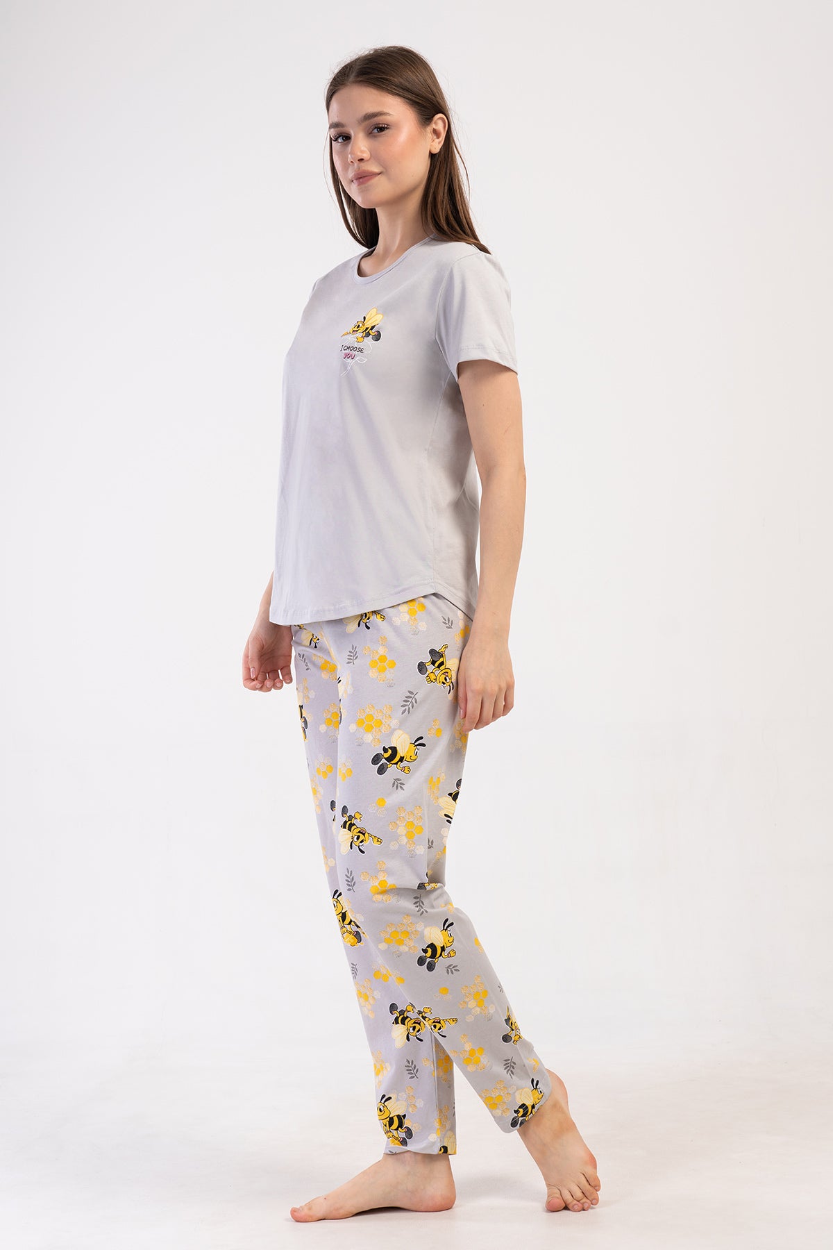 KADIN P.SUPREM O YAKA KISA KOL ETEGI OVAL PIJAMA TAKIM
