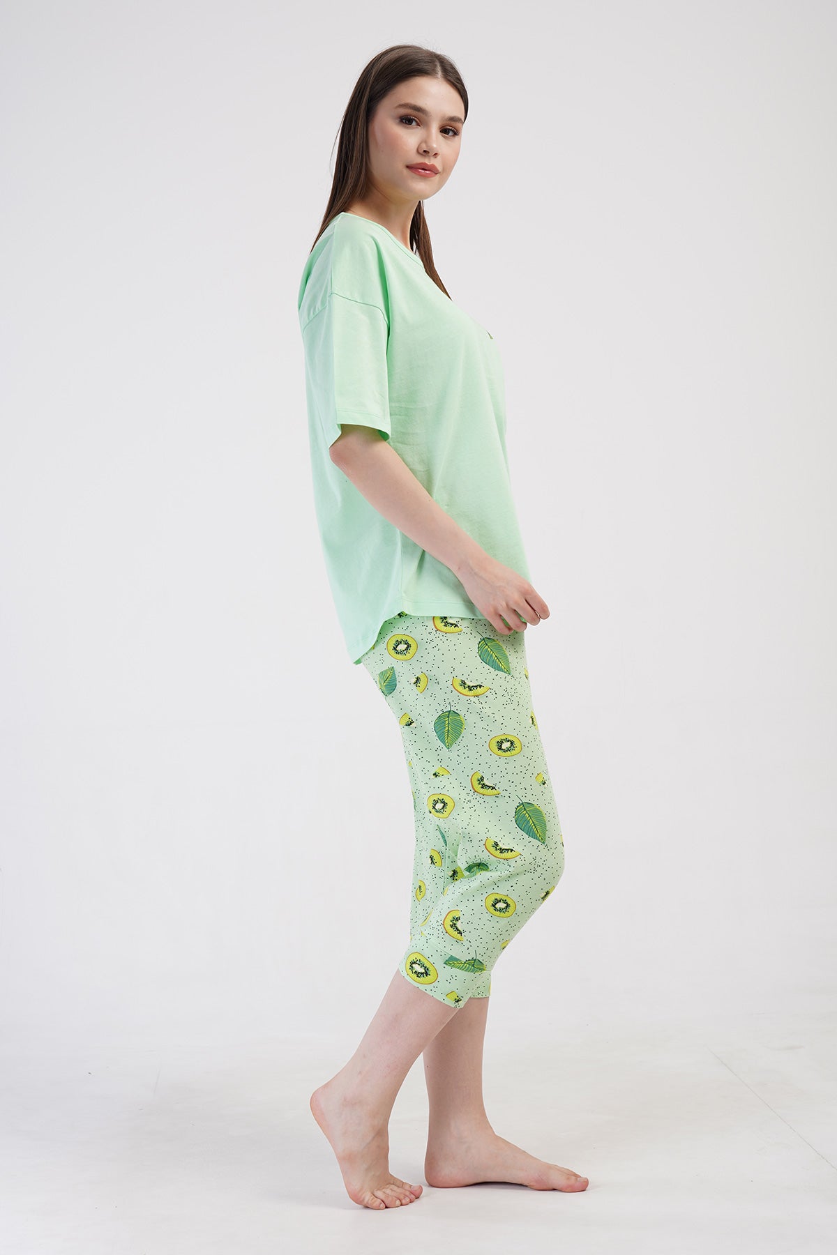 Woman Lycra Supreme Big Size Fruit Capri Set