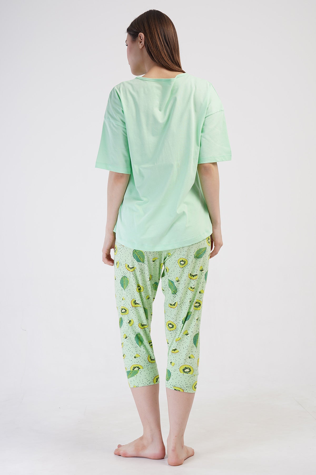 Woman Lycra Supreme Big Size Fruit Capri Set