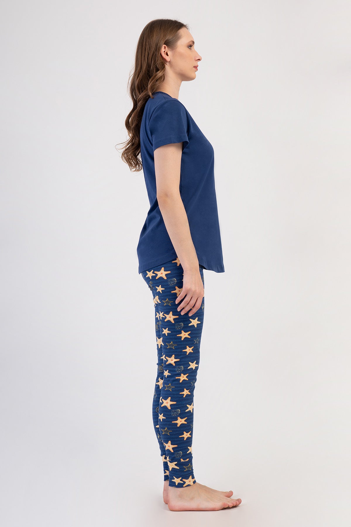 KADIN LYC SUPREM O YAKA KISA KOL BLUZU UZUN ETEGI OVAL MANSETLI TAYT PIJAMA TAKIM