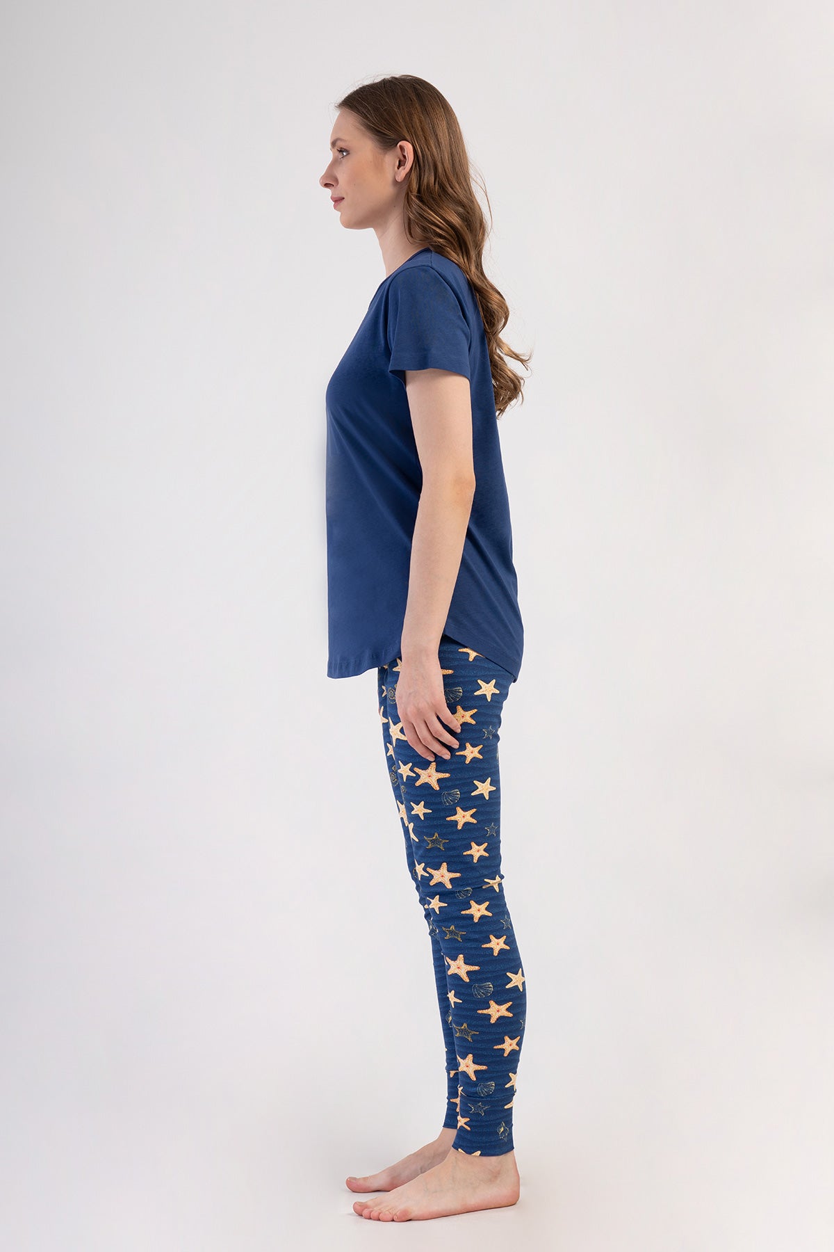 KADIN LYC SUPREM O YAKA KISA KOL BLUZU UZUN ETEGI OVAL MANSETLI TAYT PIJAMA TAKIM