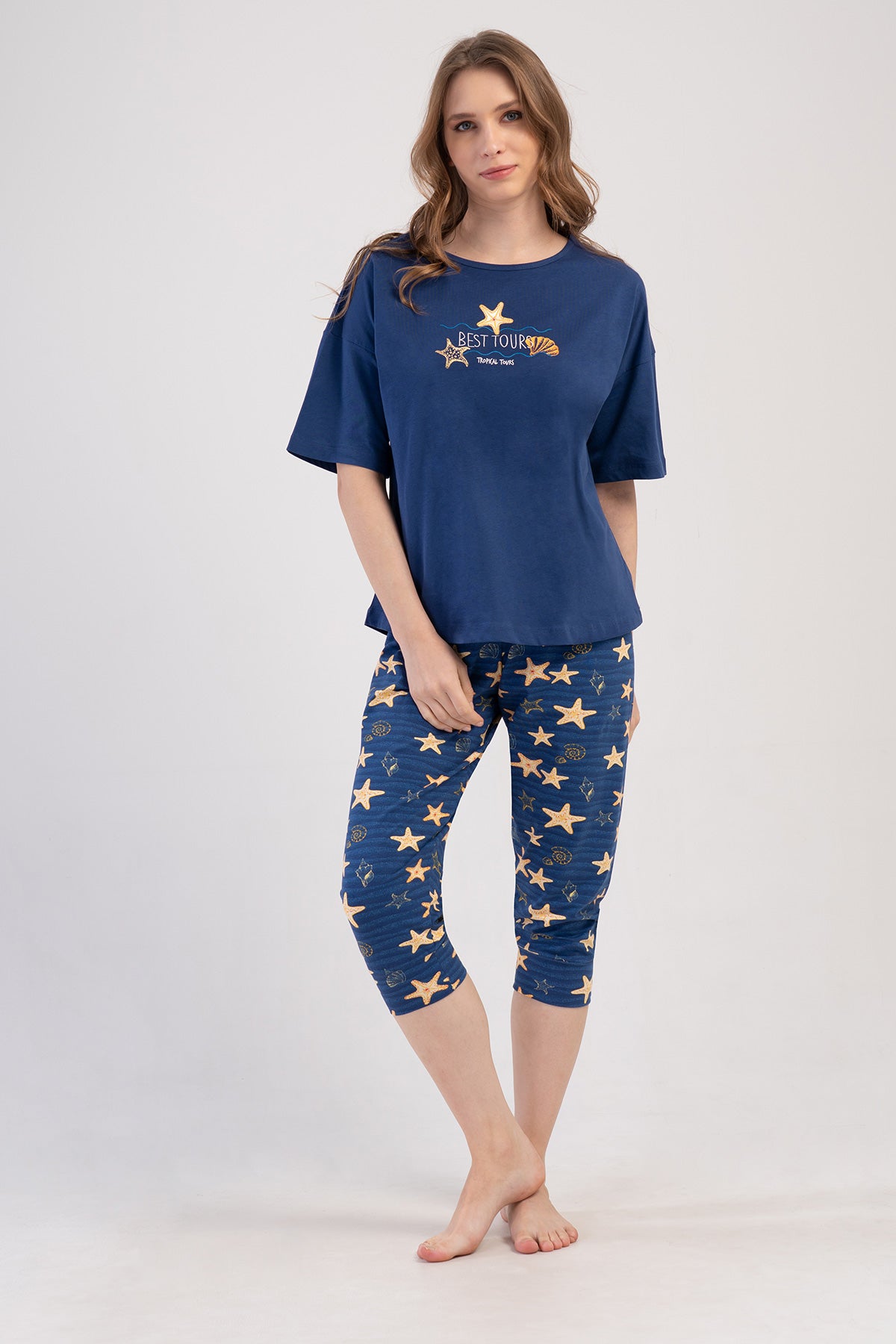 Woman Lycra Supreme Big Size Sarra Capri Set