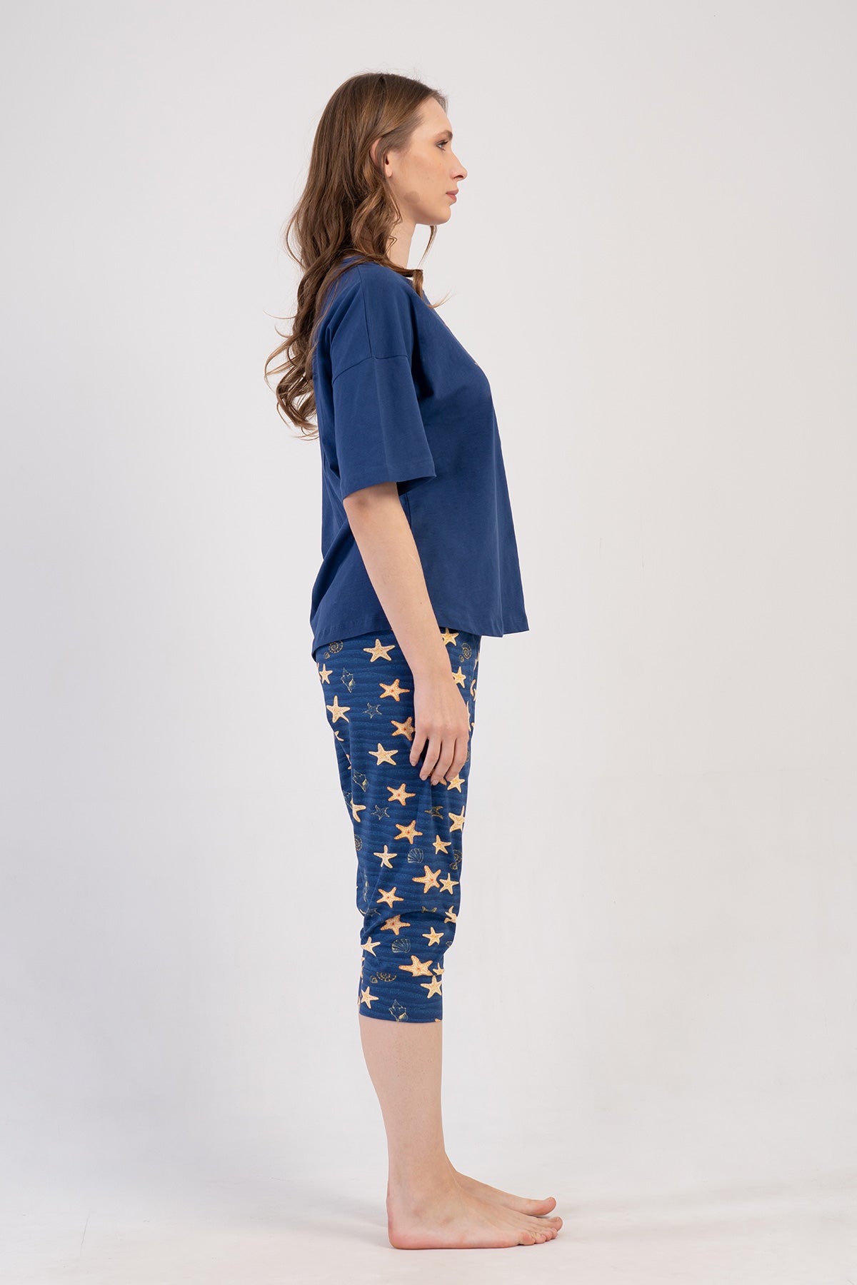 Woman Lycra Supreme Big Size Sarra Capri Set