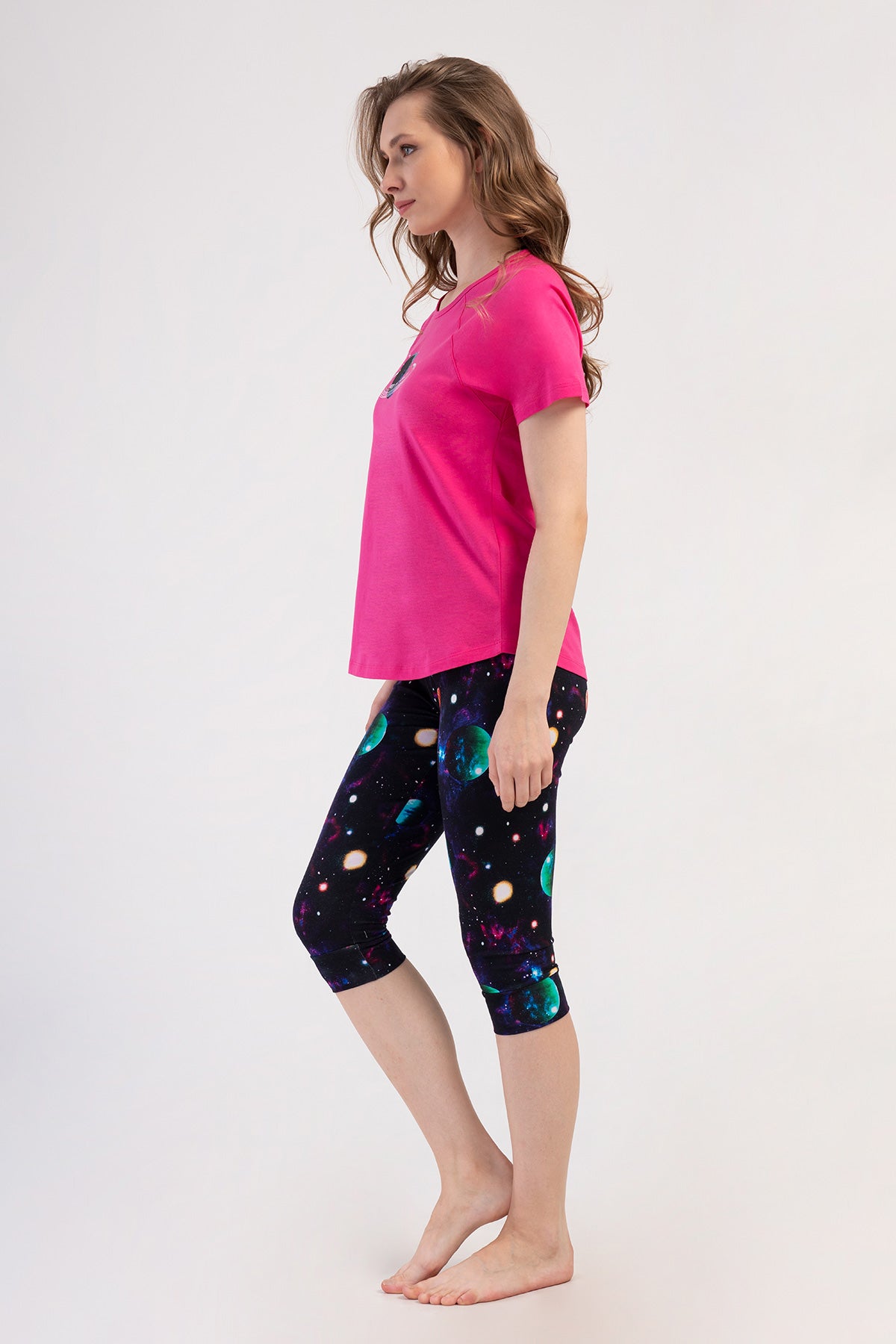 KADIN LYC SUPREM O YAKA REGLAN KISA KOL ETEGI OVAL MANSETLI KAPRI TAKIM