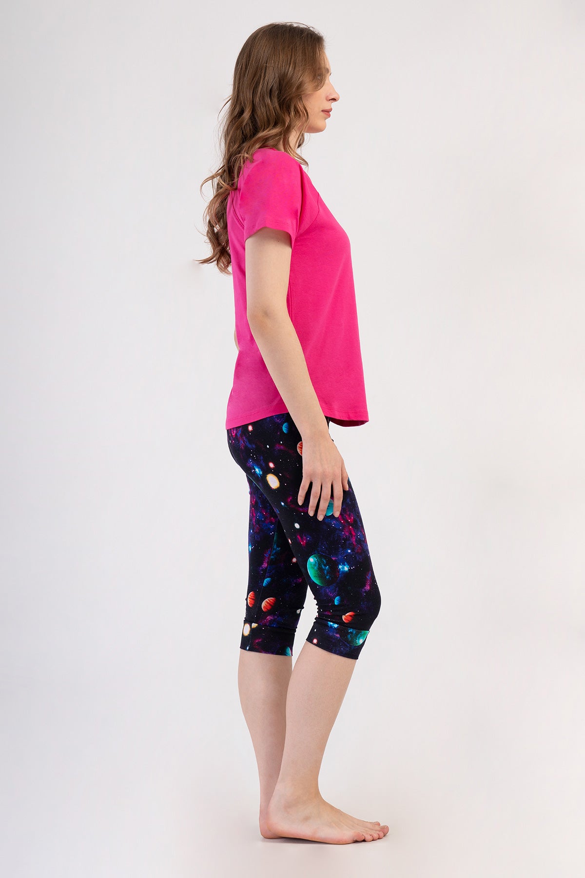 KADIN LYC SUPREM O YAKA REGLAN KISA KOL ETEGI OVAL MANSETLI KAPRI TAKIM