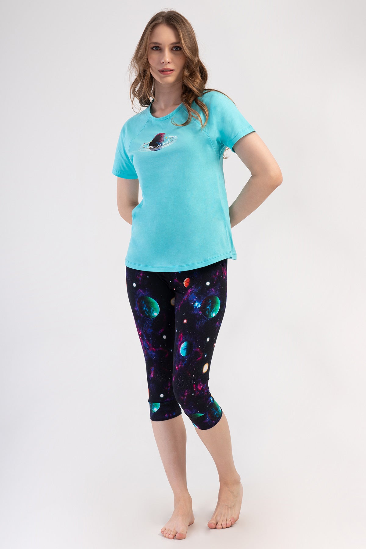 Woman Lycra Supreme Galaxy Capri Set